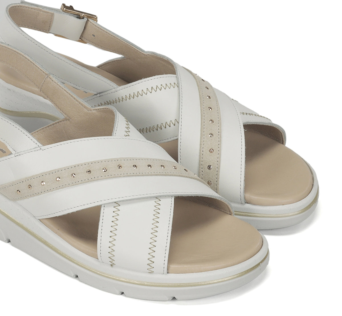 Fluchos Fire F2428 sandales femme blanc compensé
