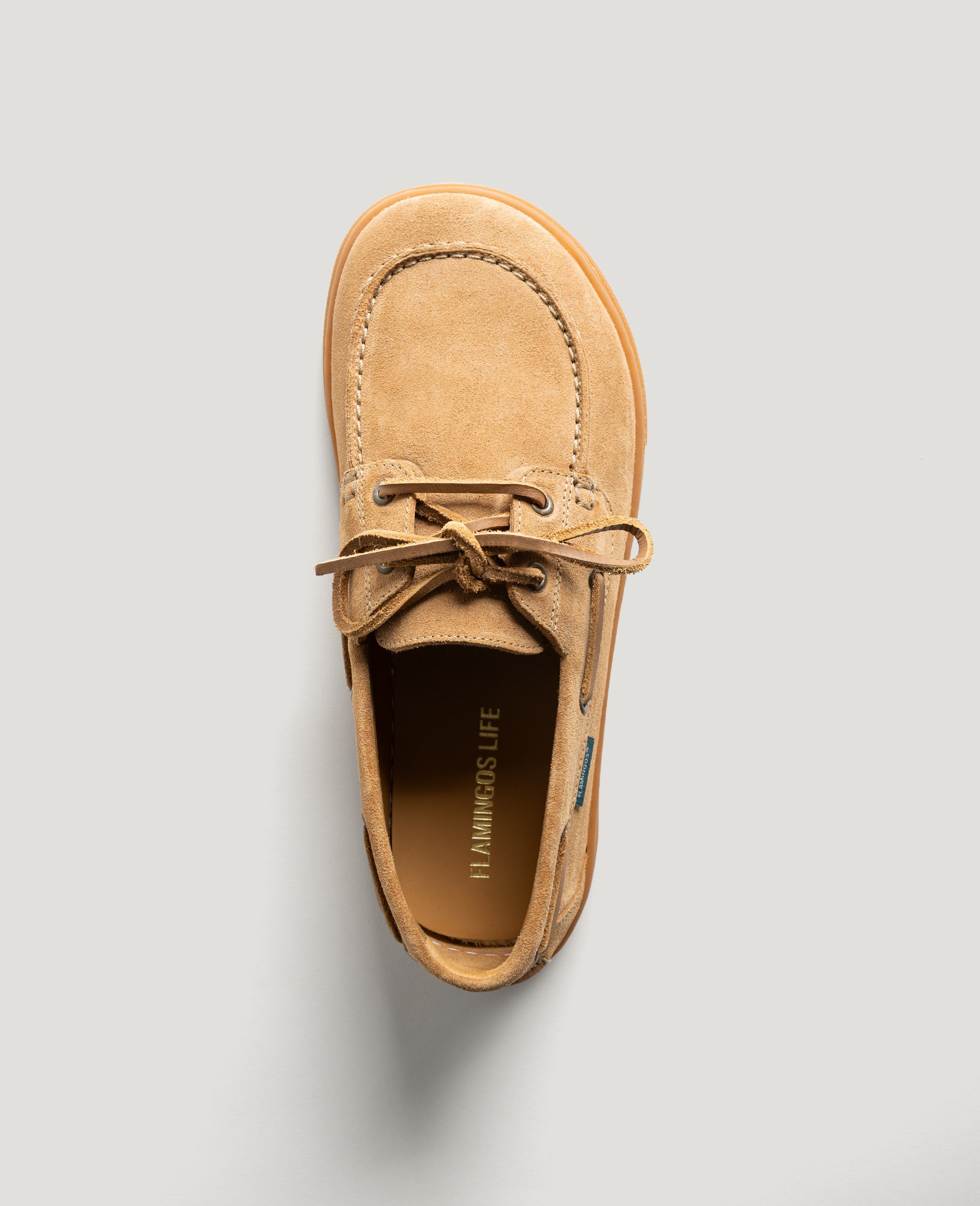 Flamingos Life Zero Boat chaussure bateau barefoot cuir tan