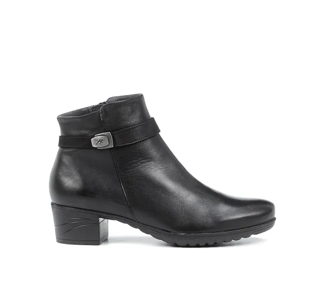 Fluchos Charis F0937 bottines noires cuir femme talon moyen