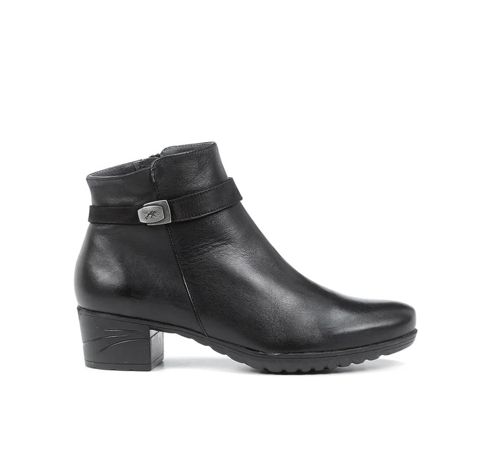 Fluchos Charis F0937 bottines noires cuir femme talon moyen