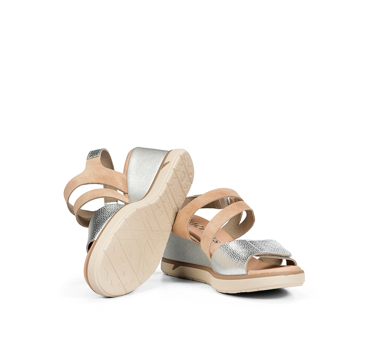Fluchos Smash F2169 sandales femme argent compensées