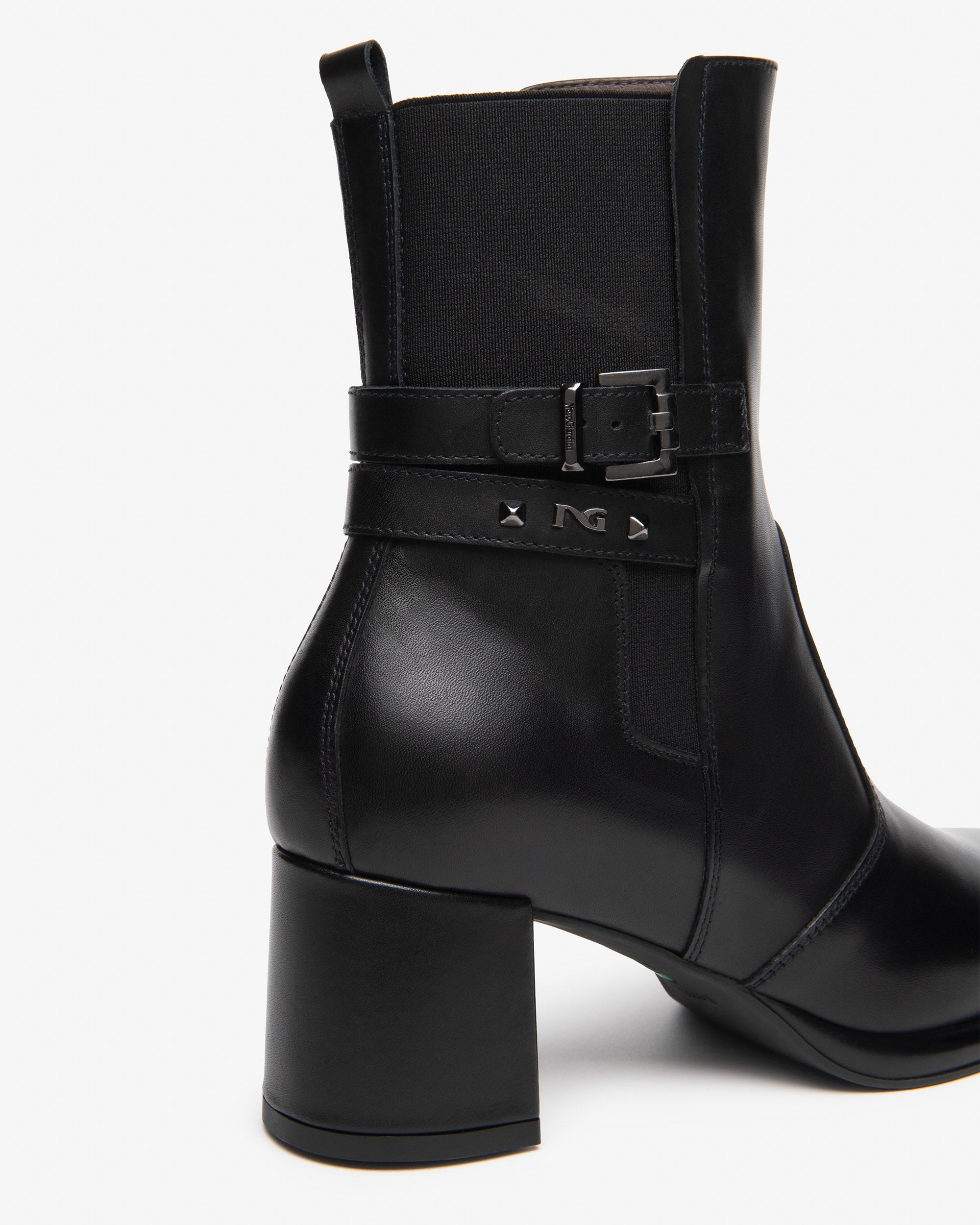 Nero Giardini Bottines Cuir Tissu Femme 38 Talon 6 cm