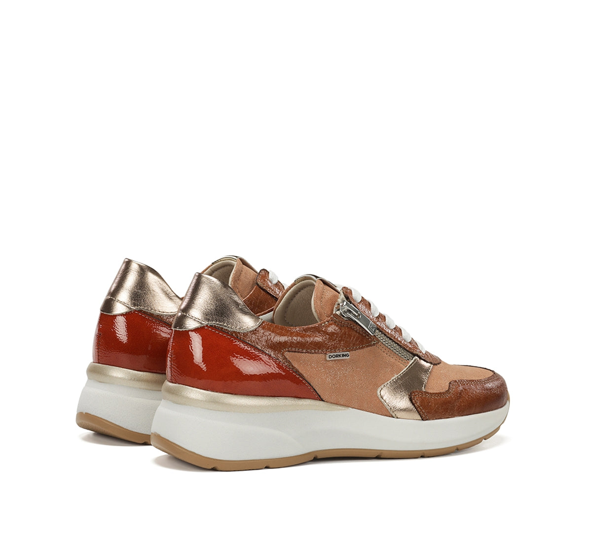 Dorking Flix D9673 baskets femme marron compensées