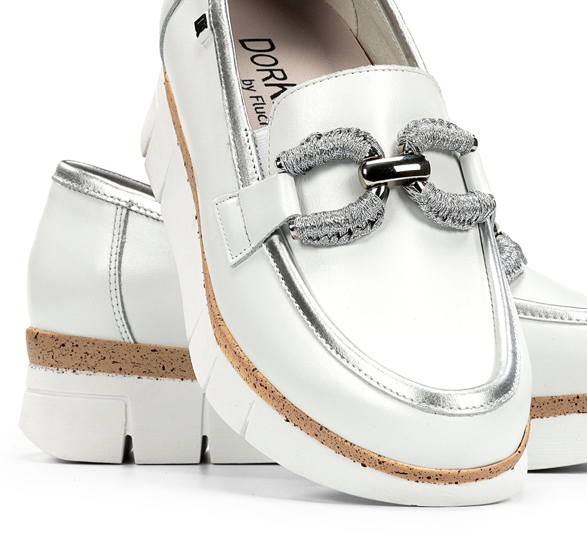 Dorking by Fluchos India D9298 mocassins blanc femme cuir