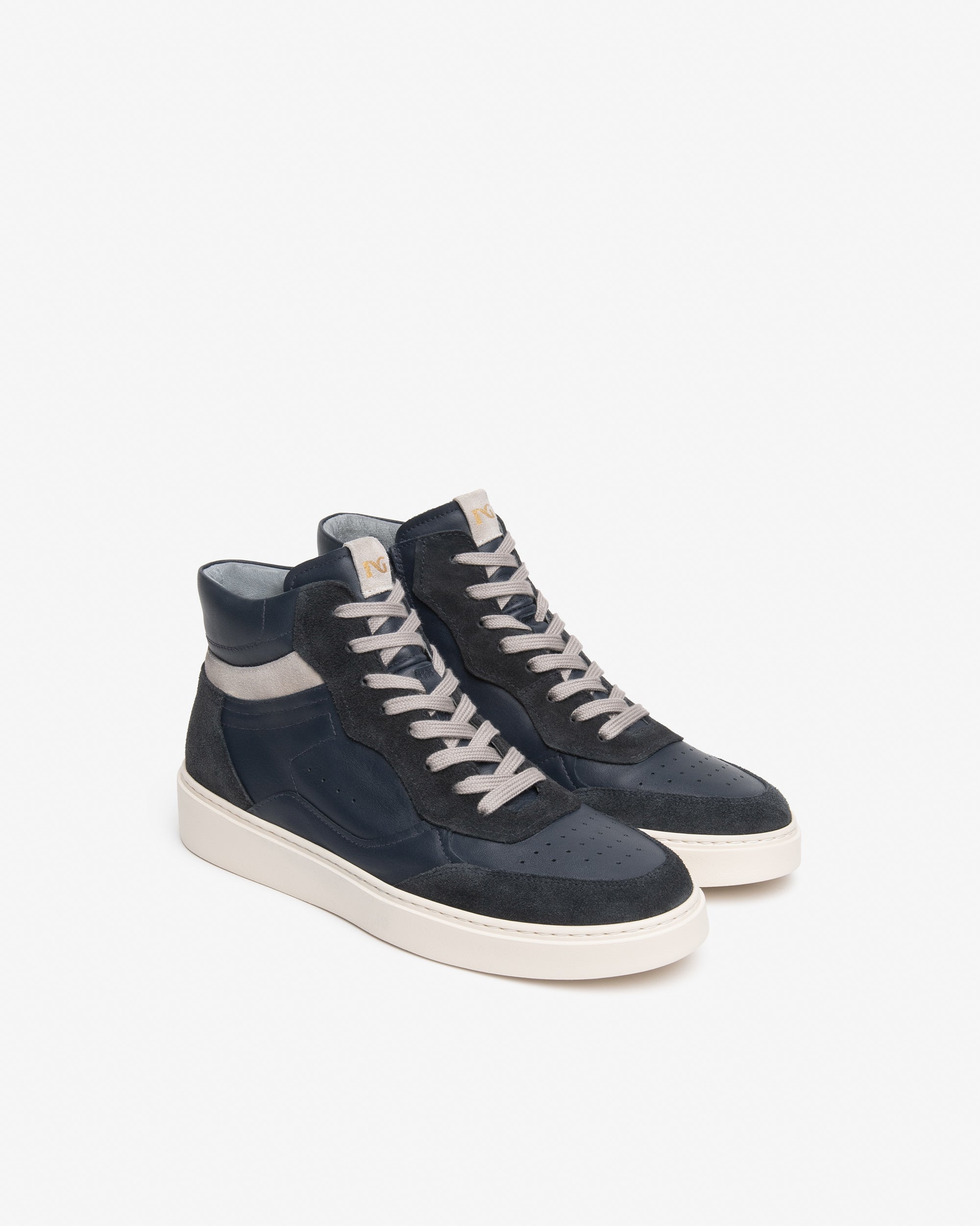Nero Giardini Sneakers baskets homme montantes cuir daim zip