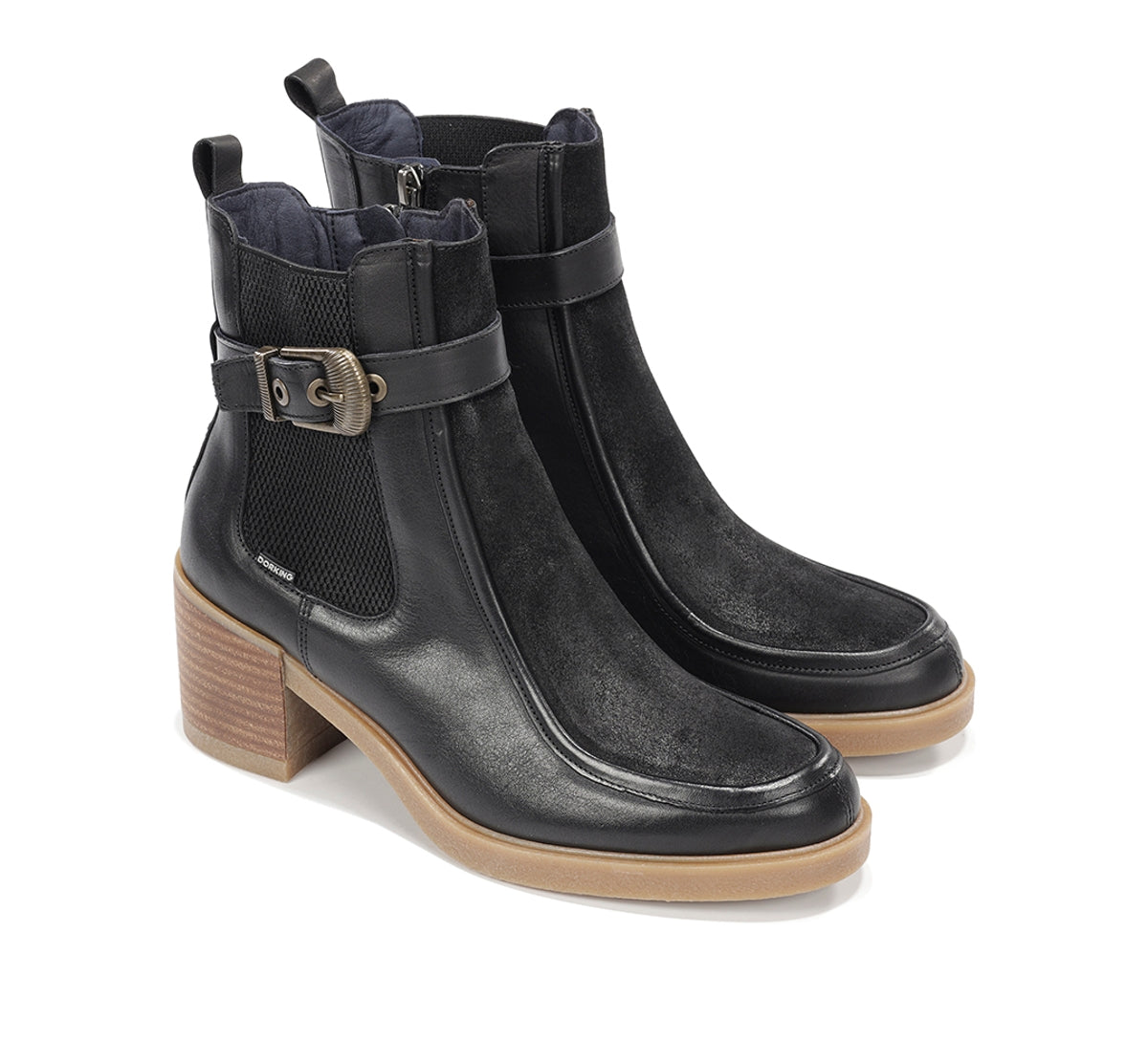 Dorking Aroma D9755 bottines femme noir cuir talon
