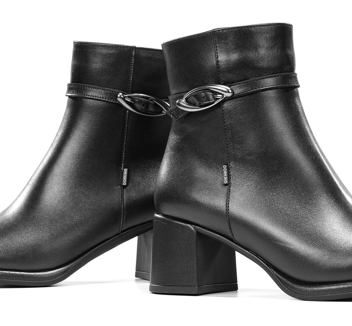 Dorking Frixe D9816 bottines femme noir talon léger
