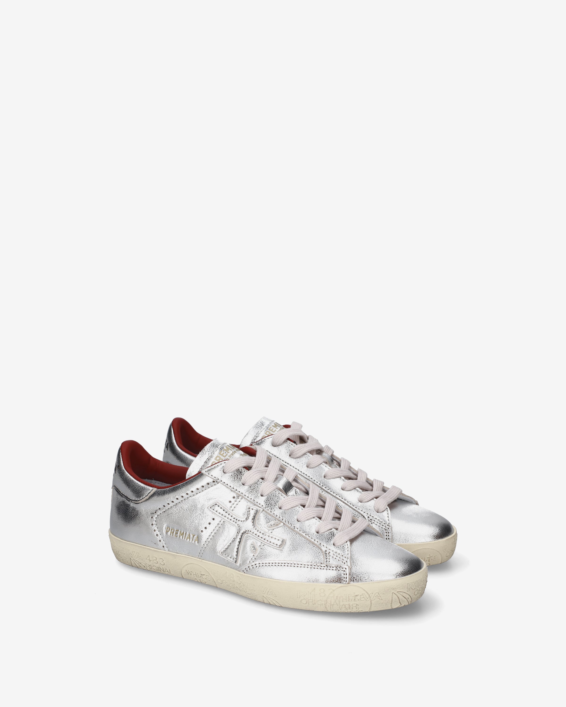 Premiata Stevend 8493 sneakers femme cuir argenté