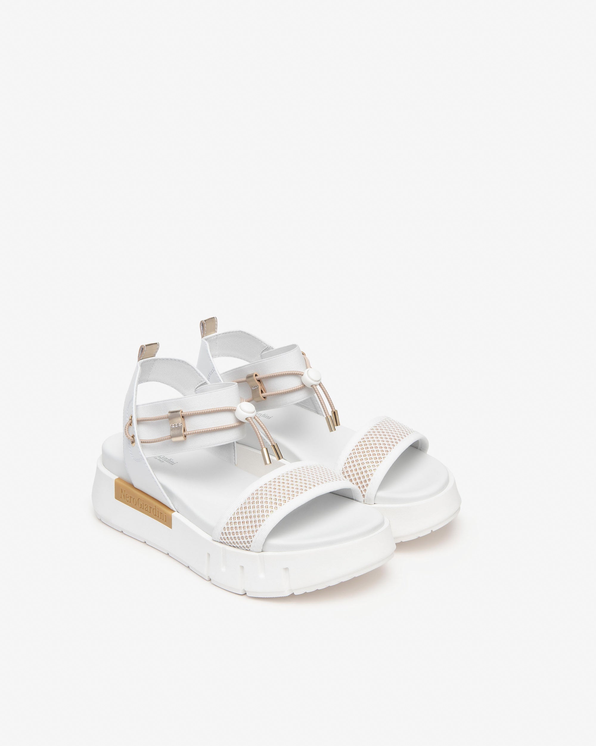 Nero Giardini Sandals sandales femme cuir toile compensées