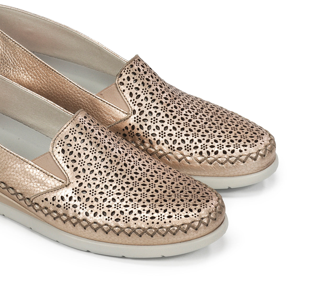 Fluchos Sella F2144 slip on doré compensé femme