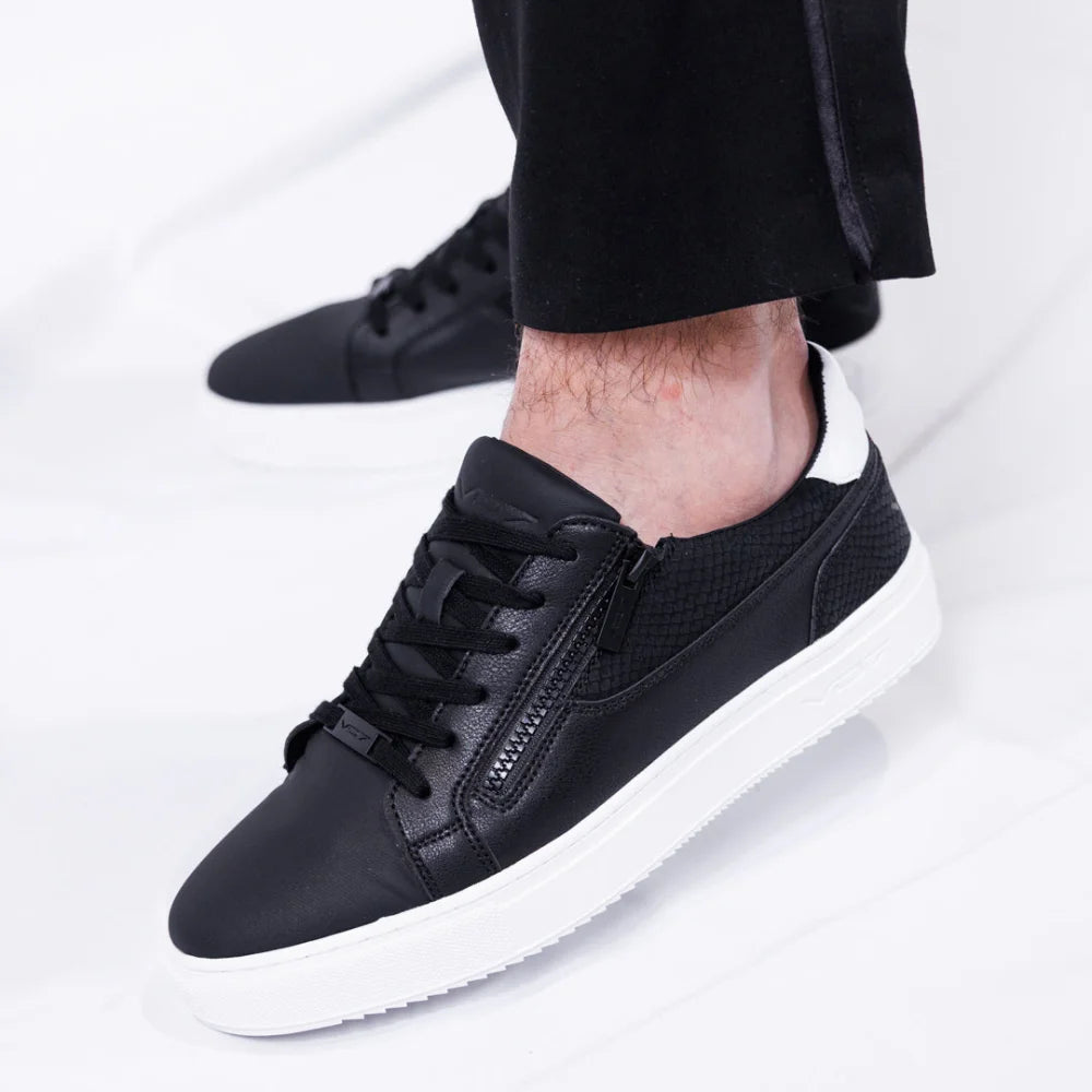 VO7 Roma Snake Black sneakers cuir noir zip