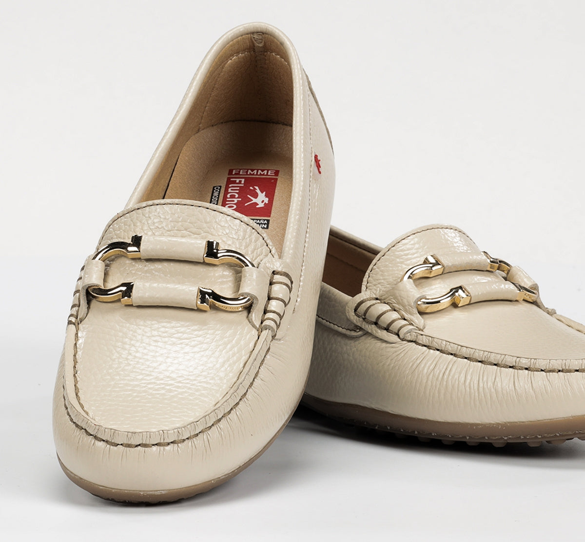 Fluchos Bruni F2156 mocassin femme taupe cuir