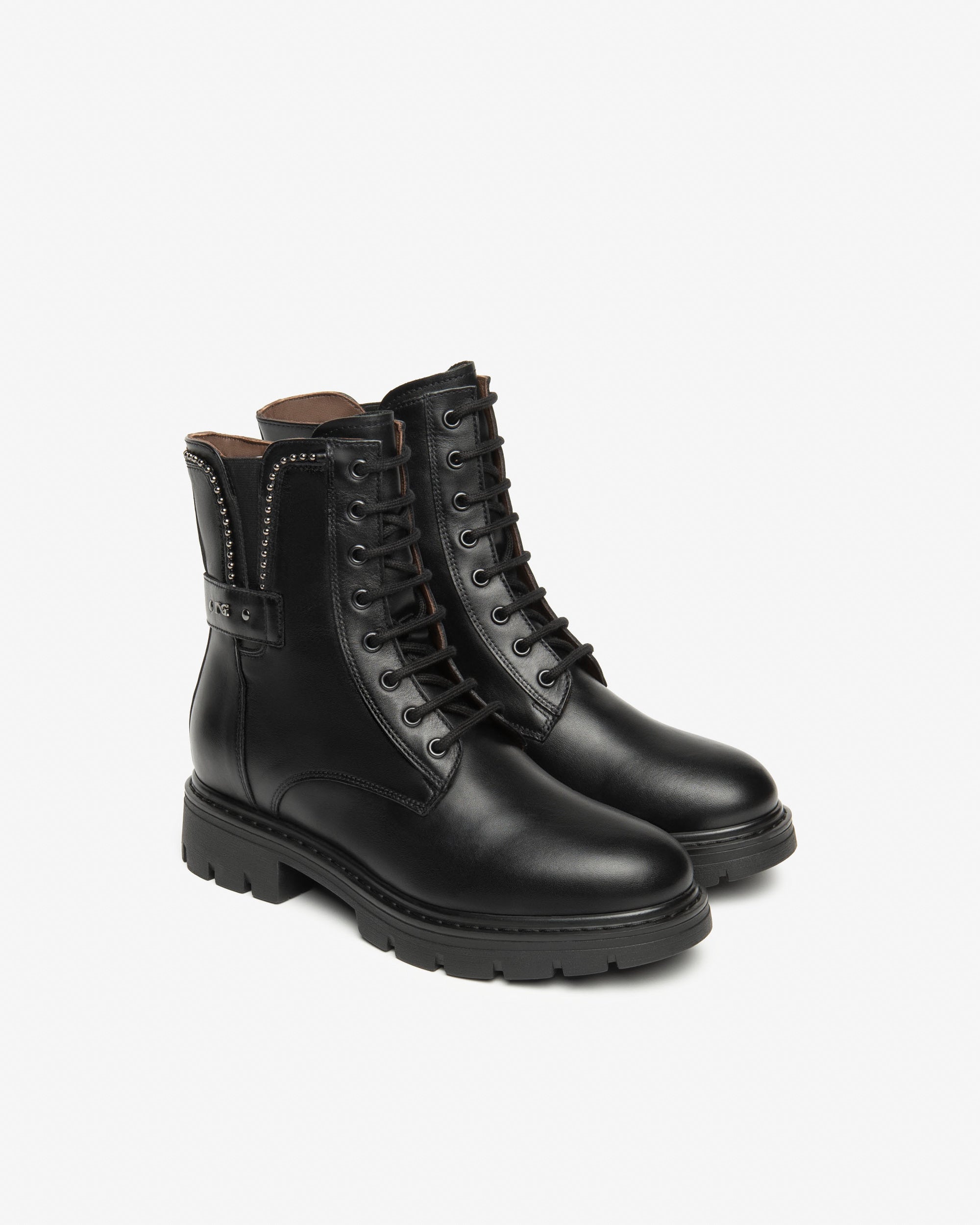 Nero Giardini Combat Boots cuir femme rangers hiver