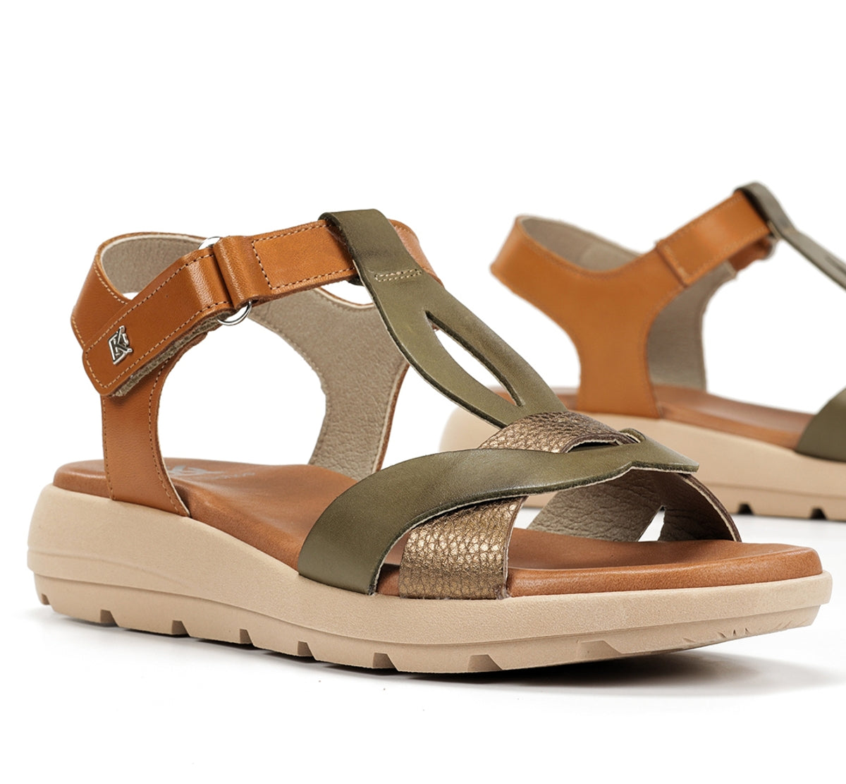Dorking Gandia D9466 sandale femme vert légère
