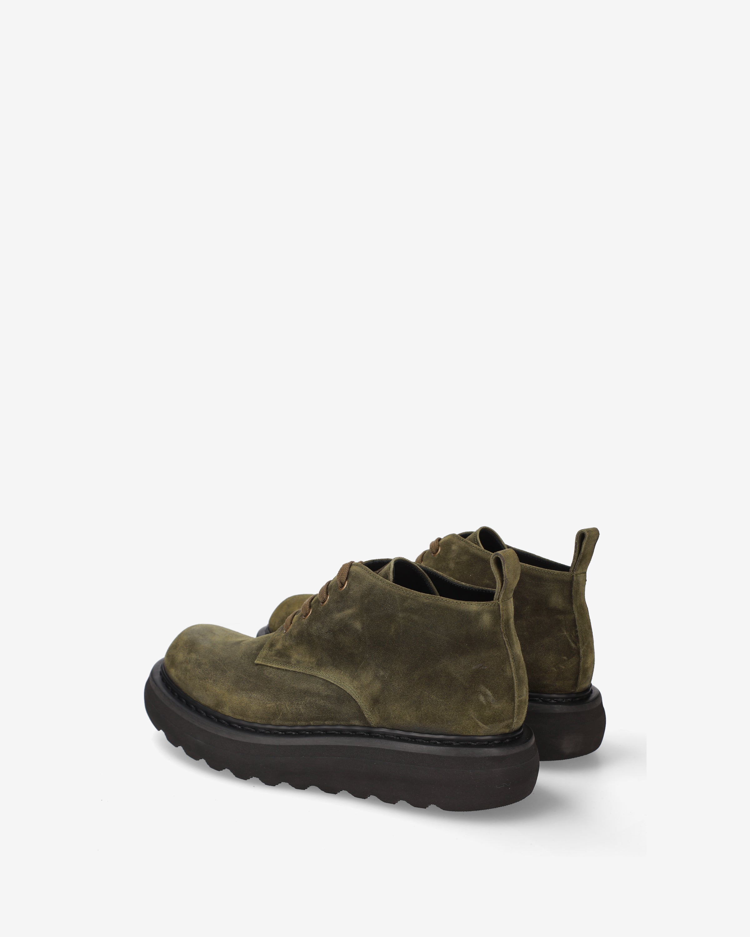 Premiata Boots olive lacets plateforme daim