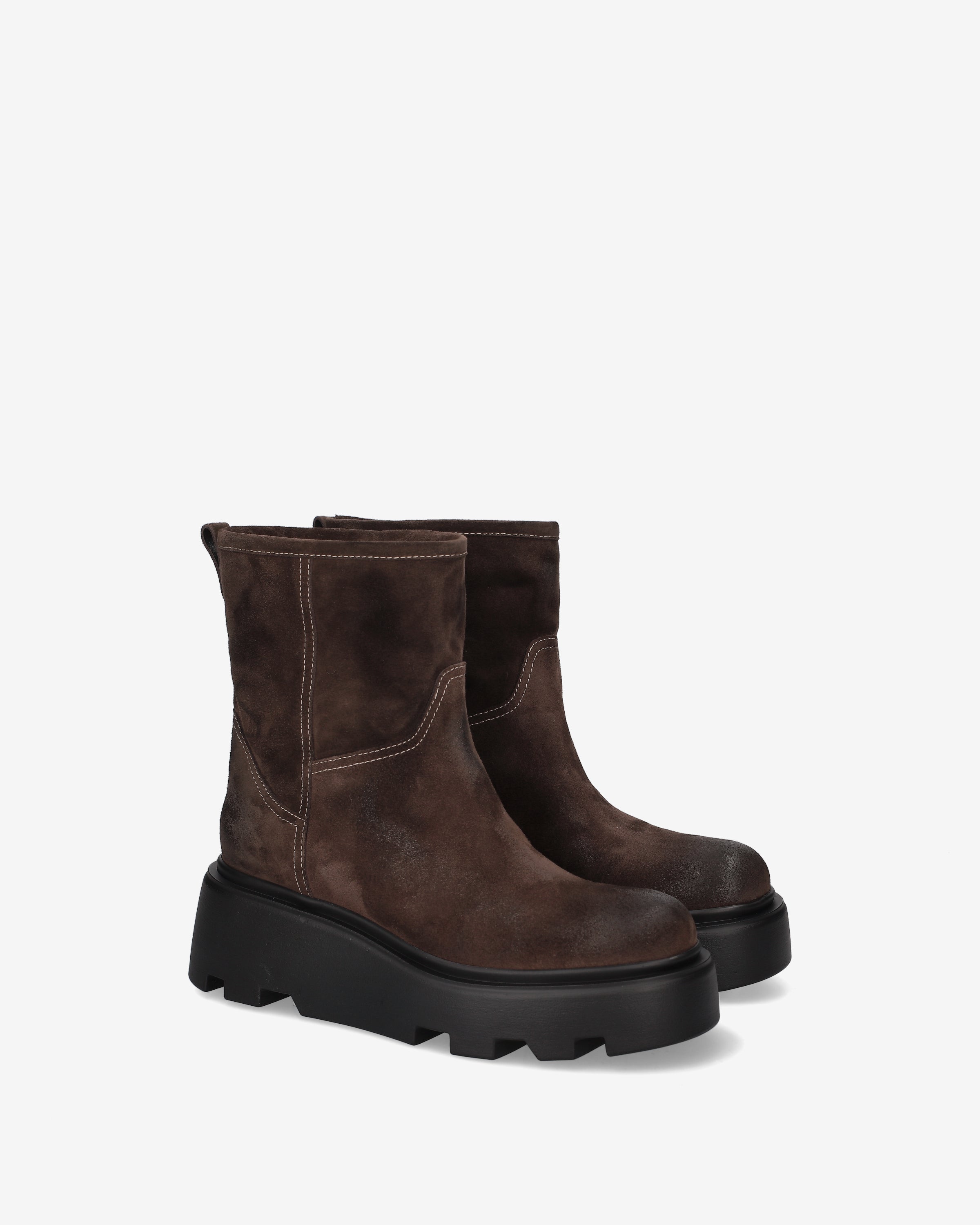 Premiata Boots bottines croûte mocha fourrées femme