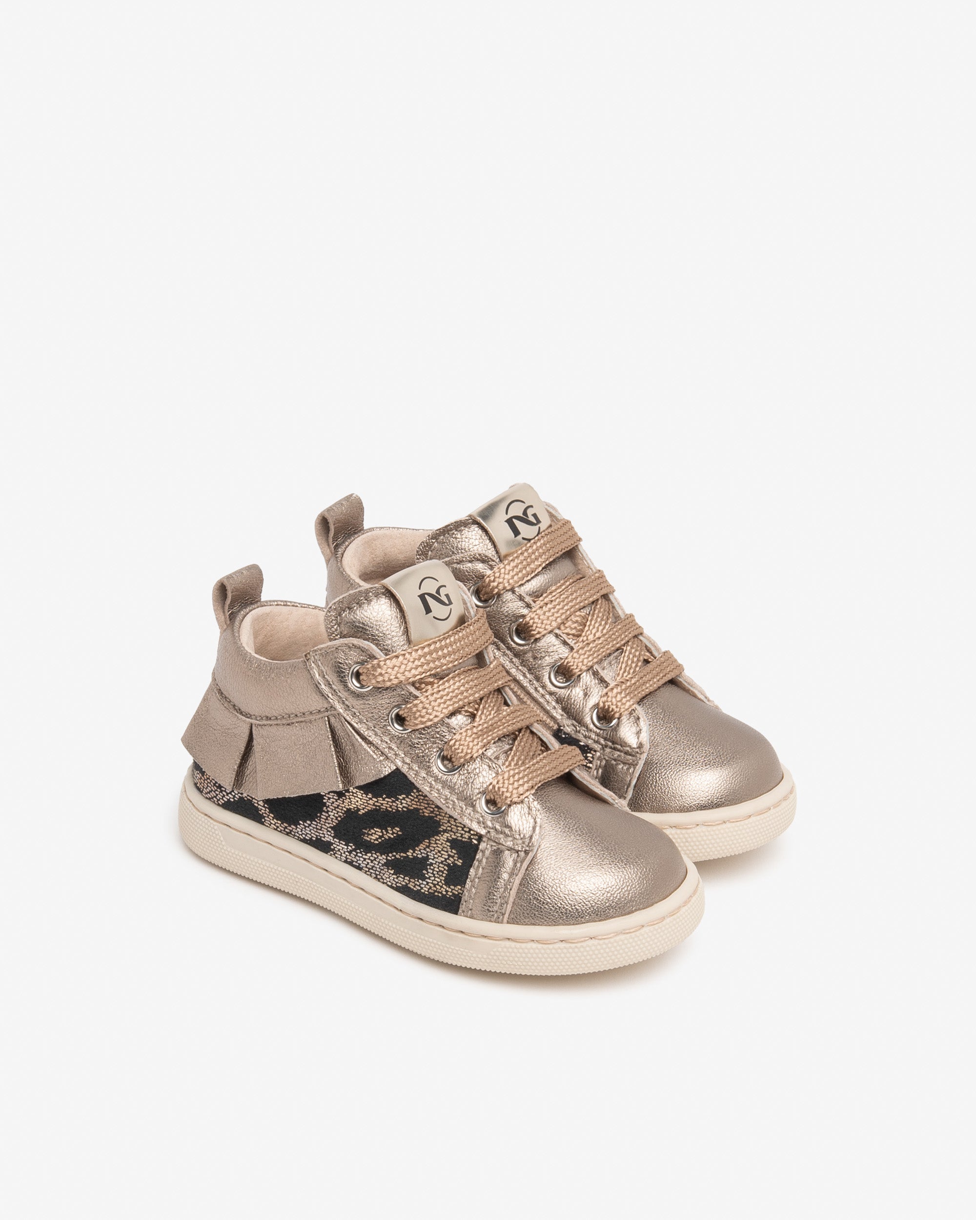 Nero Giardini Sneakers cuir fille baskets léopard volant