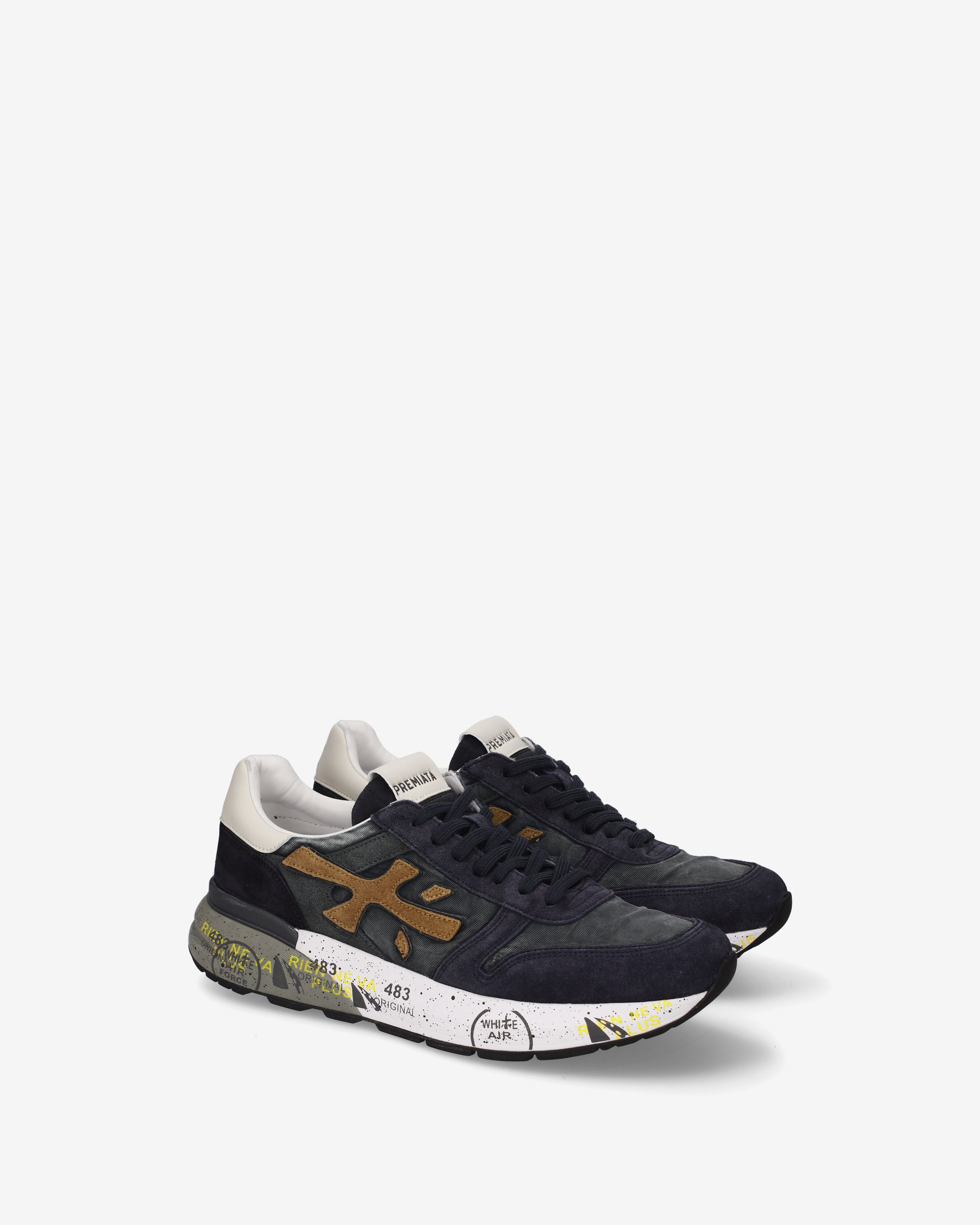 Premiata Mick 8435 baskets bleu nuit daim
