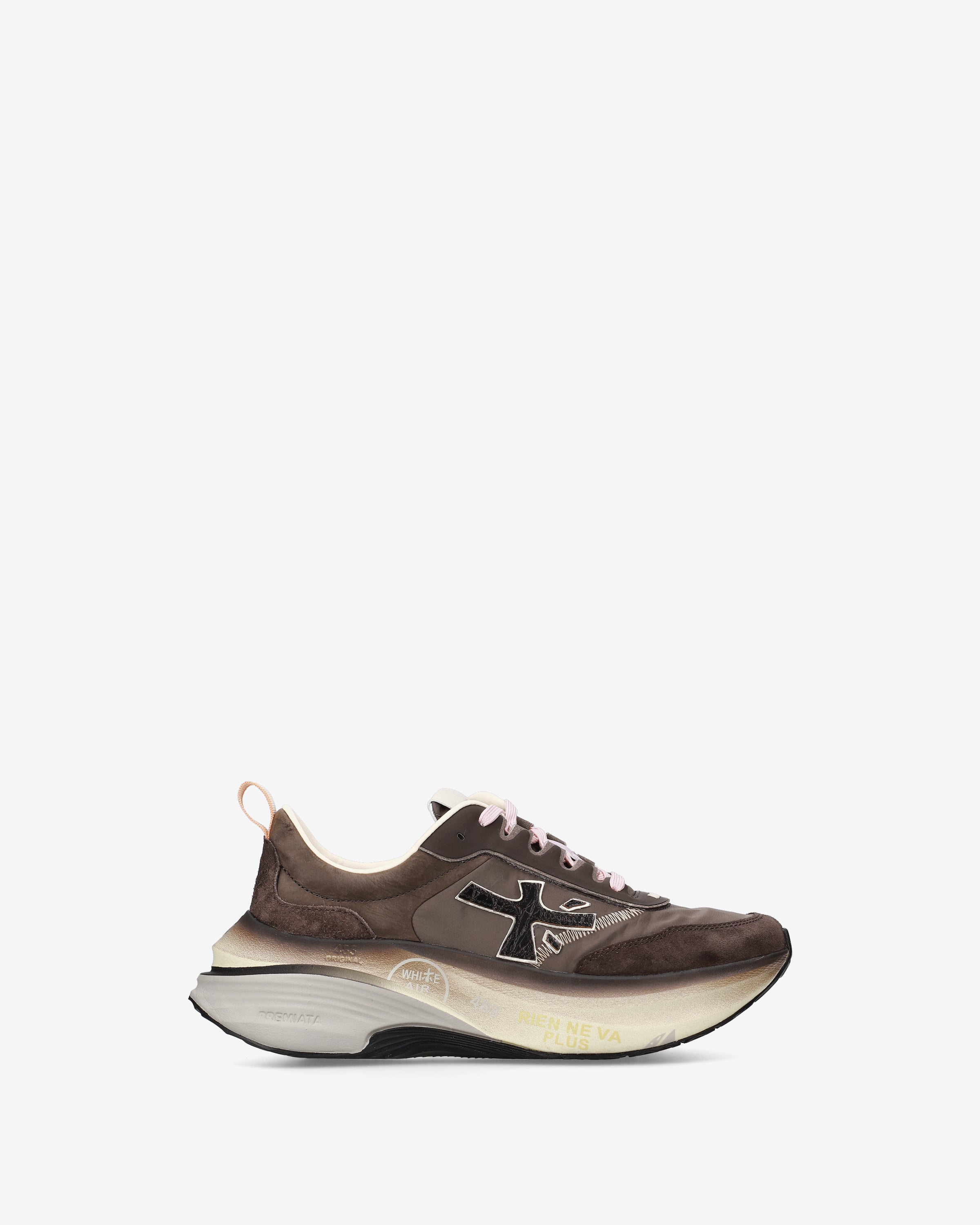 Premiata Hill 7896 baskets marron femme semelle 5 cm