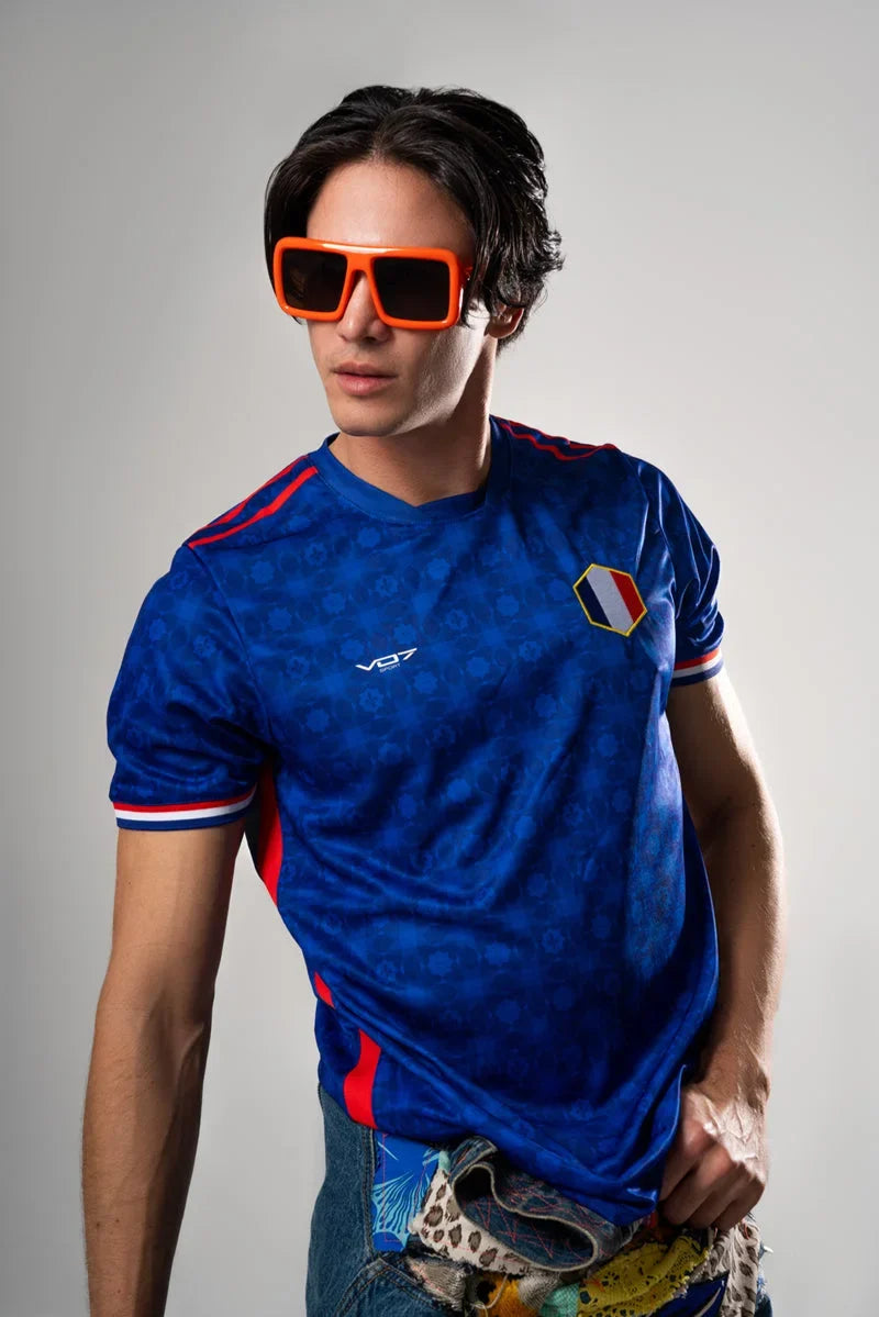 VO7 France Bleu maillot foot homme respirant