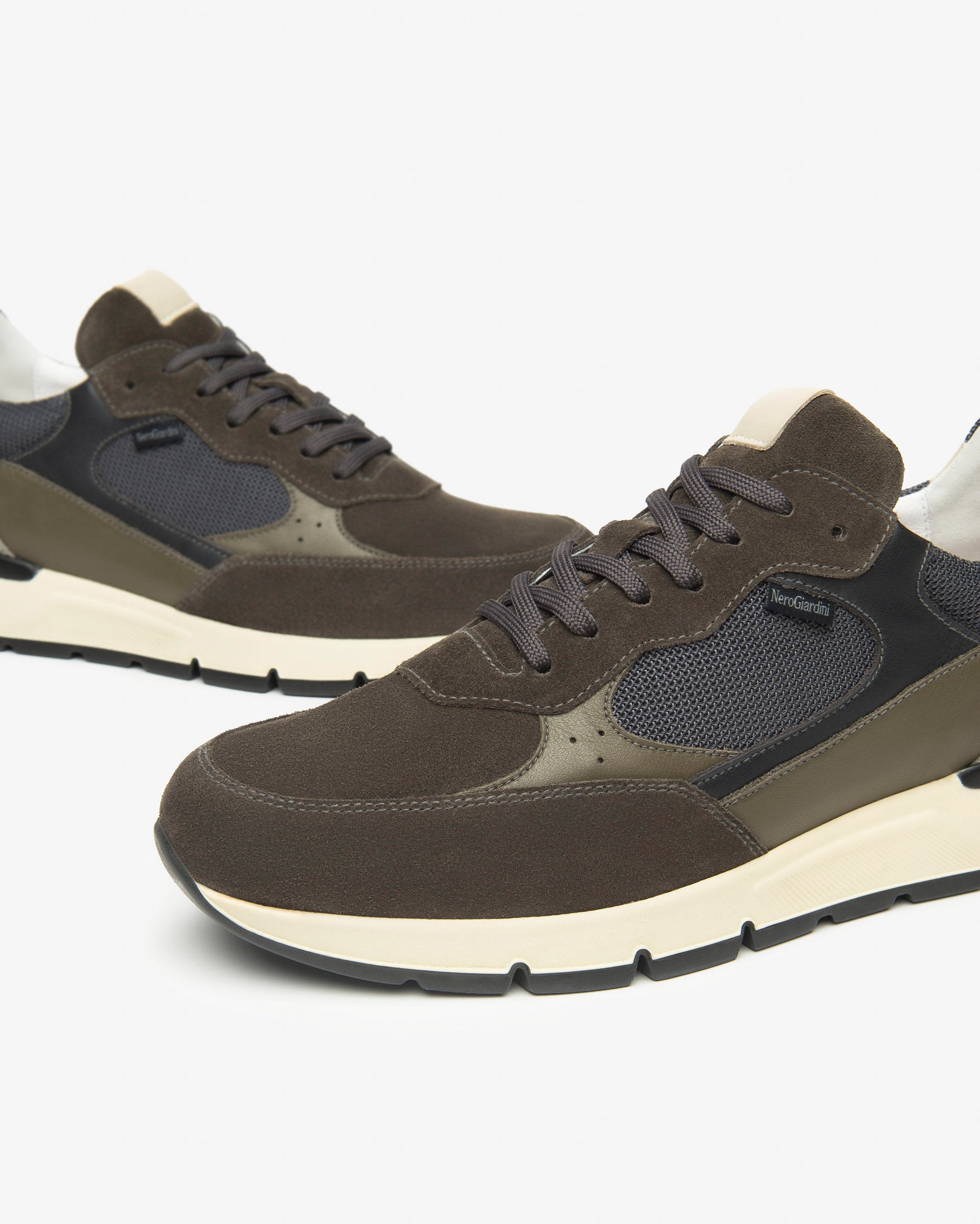 Nero Giardini Sneakers Baskets Homme Daim Cuir Toile