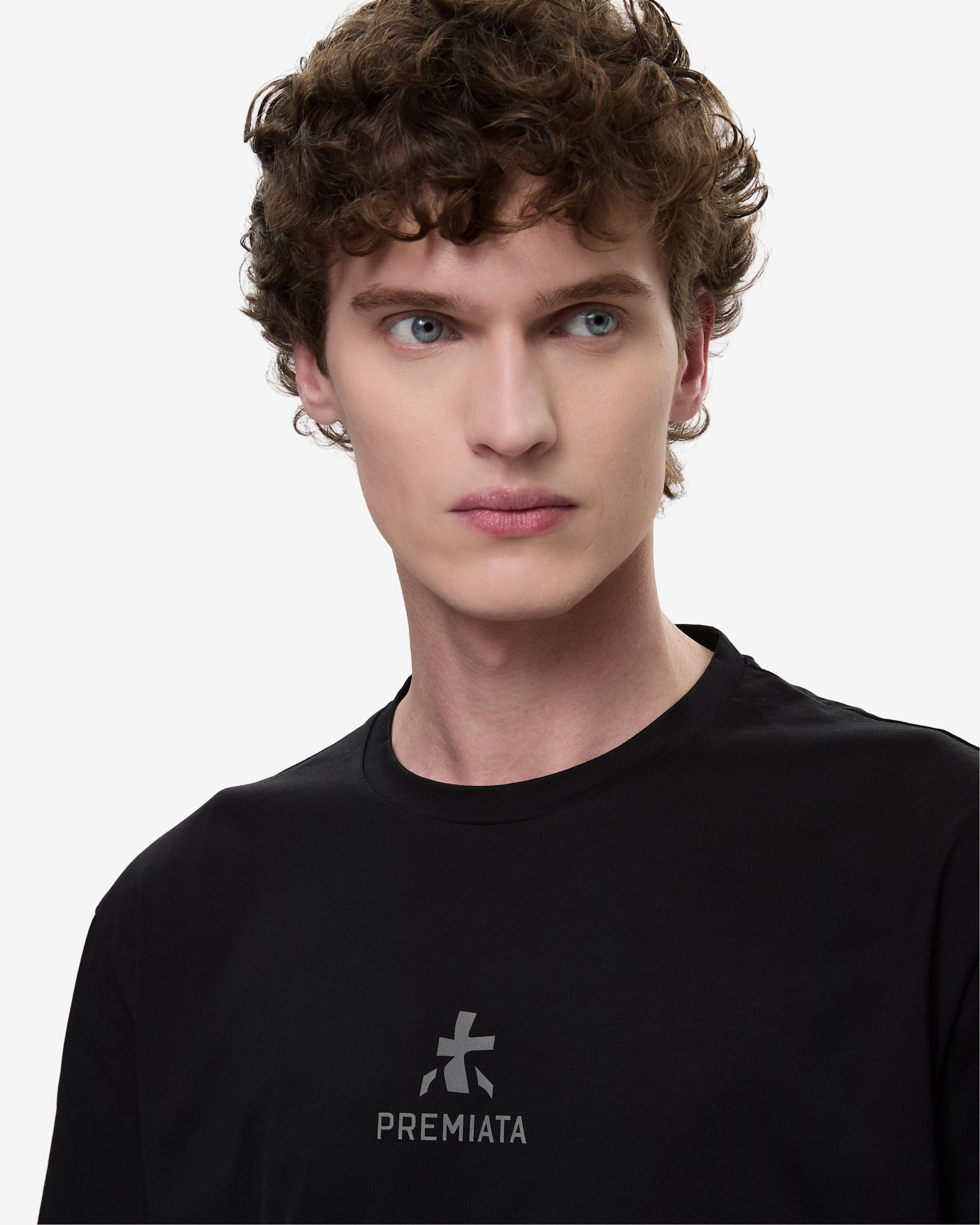 Premiata T-shirt jersey noir homme taille L col rond coton