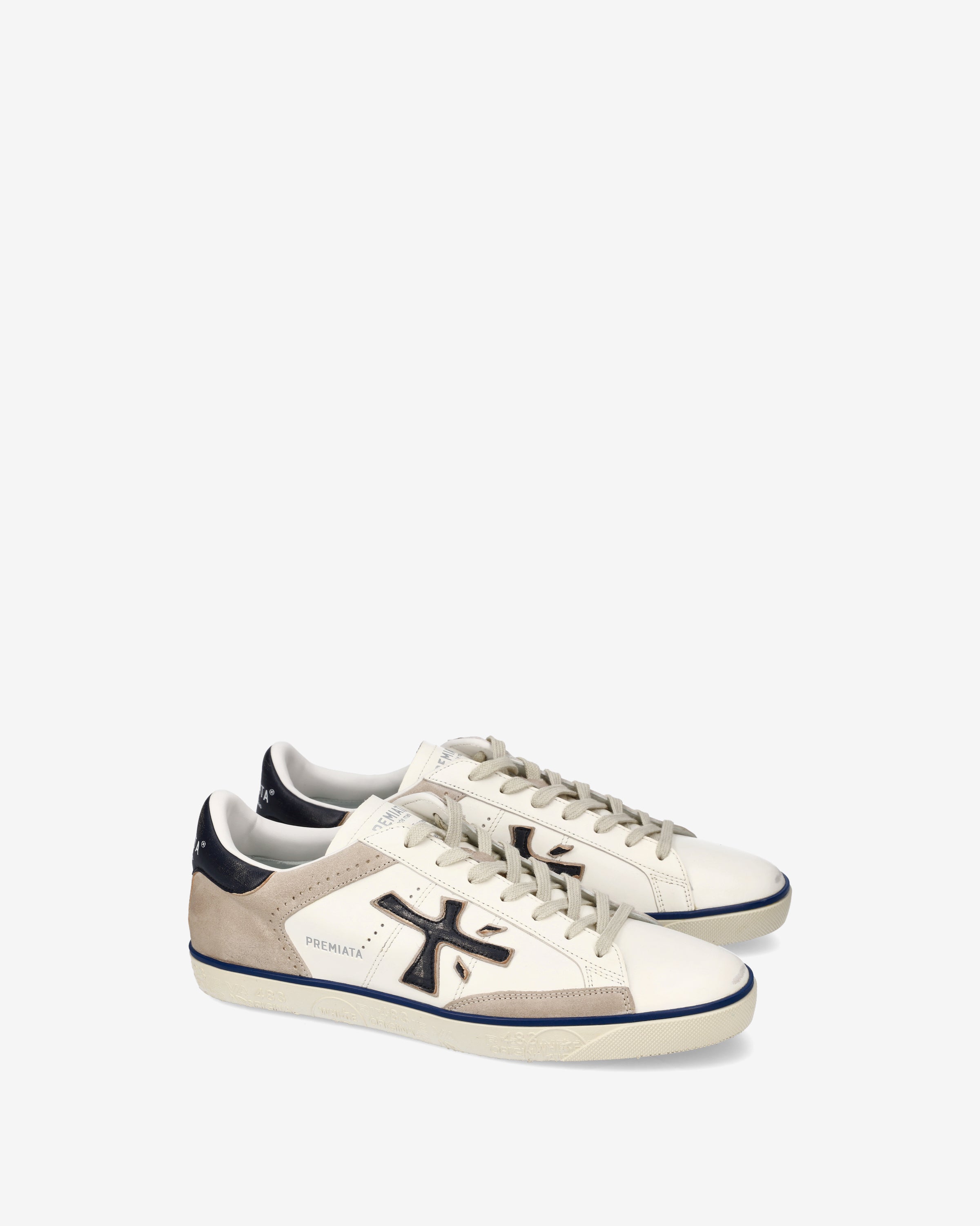 Premiata Steven 7285 sneakers homme blanc beige