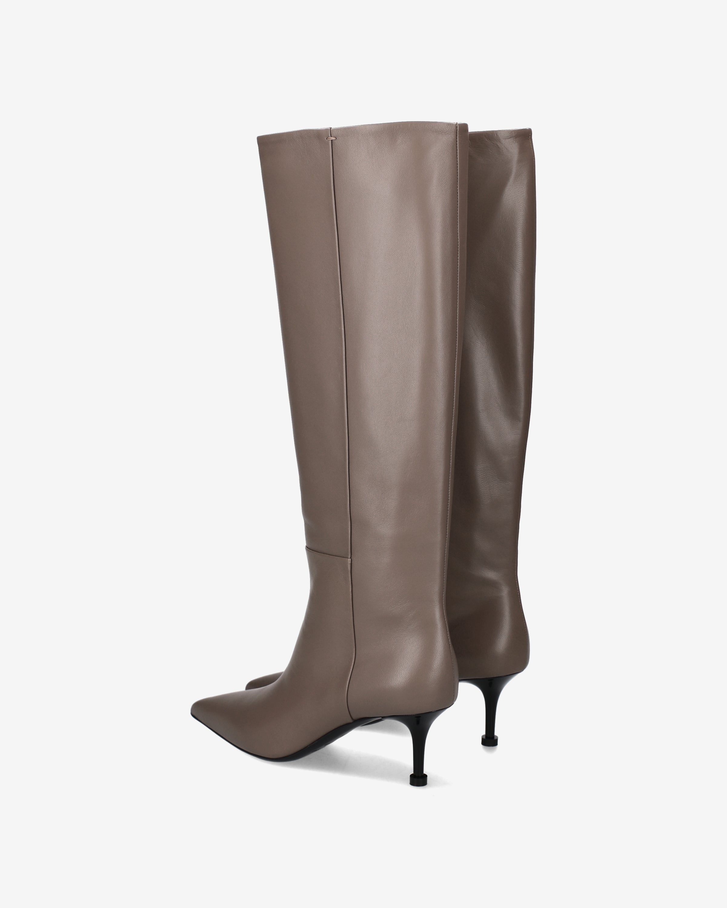 Premiata Boots bottes cuir taupe talon 6,5 cm