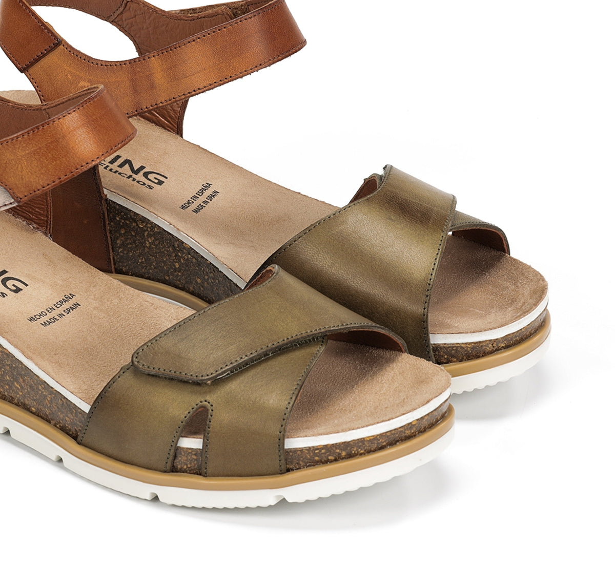 Fluchos Dorking Gold D9512 sandale verte compensée