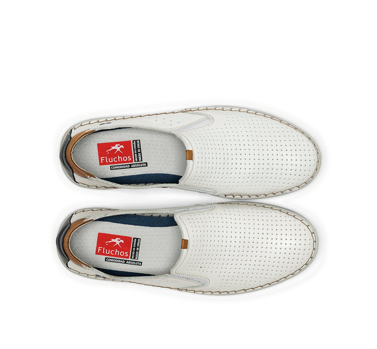 Fluchos Lester F1719 slip on blanc homme sans lacets