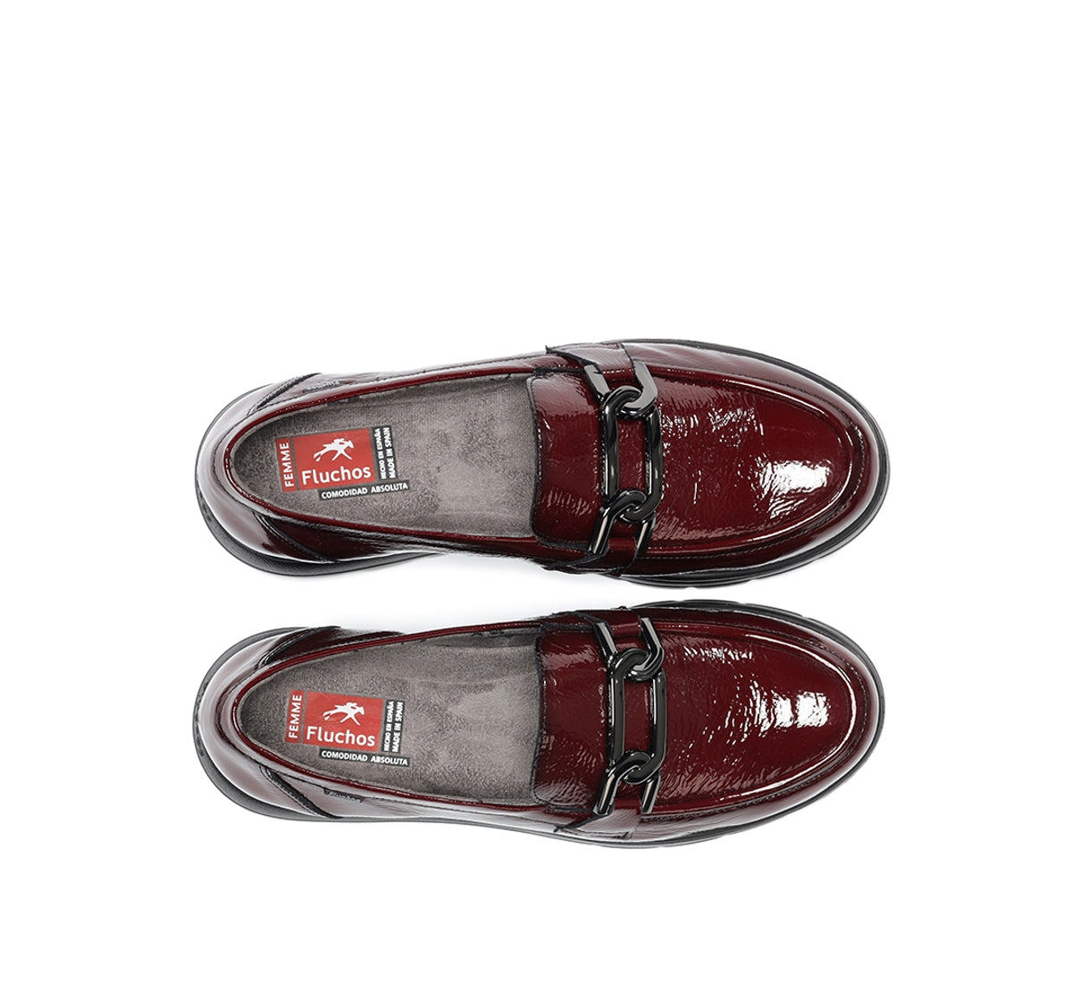 Fluchos Gladis F1794 mocassins femme rouges cuir confort