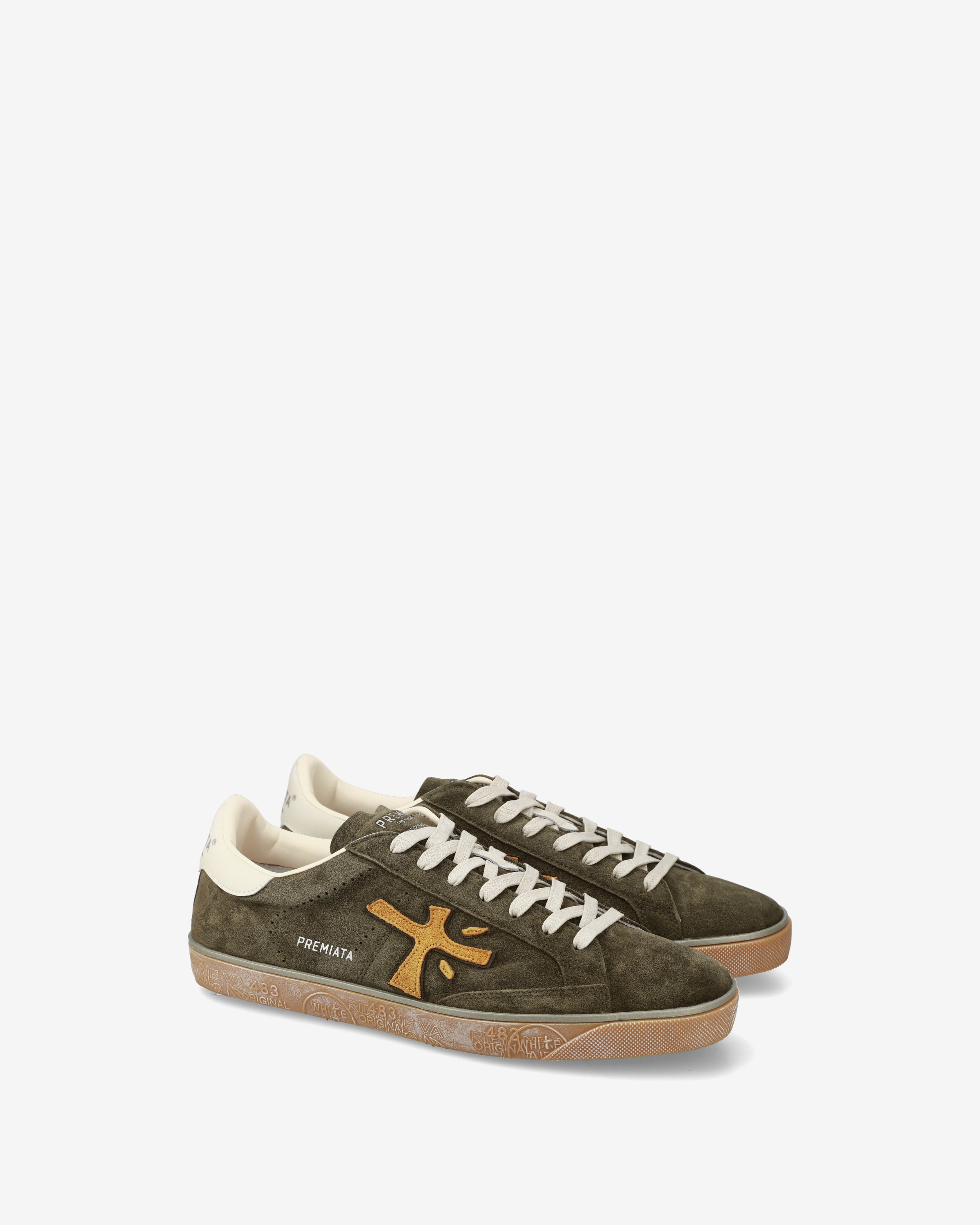 Premiata Steven 7627 sneakers cuir olive homme