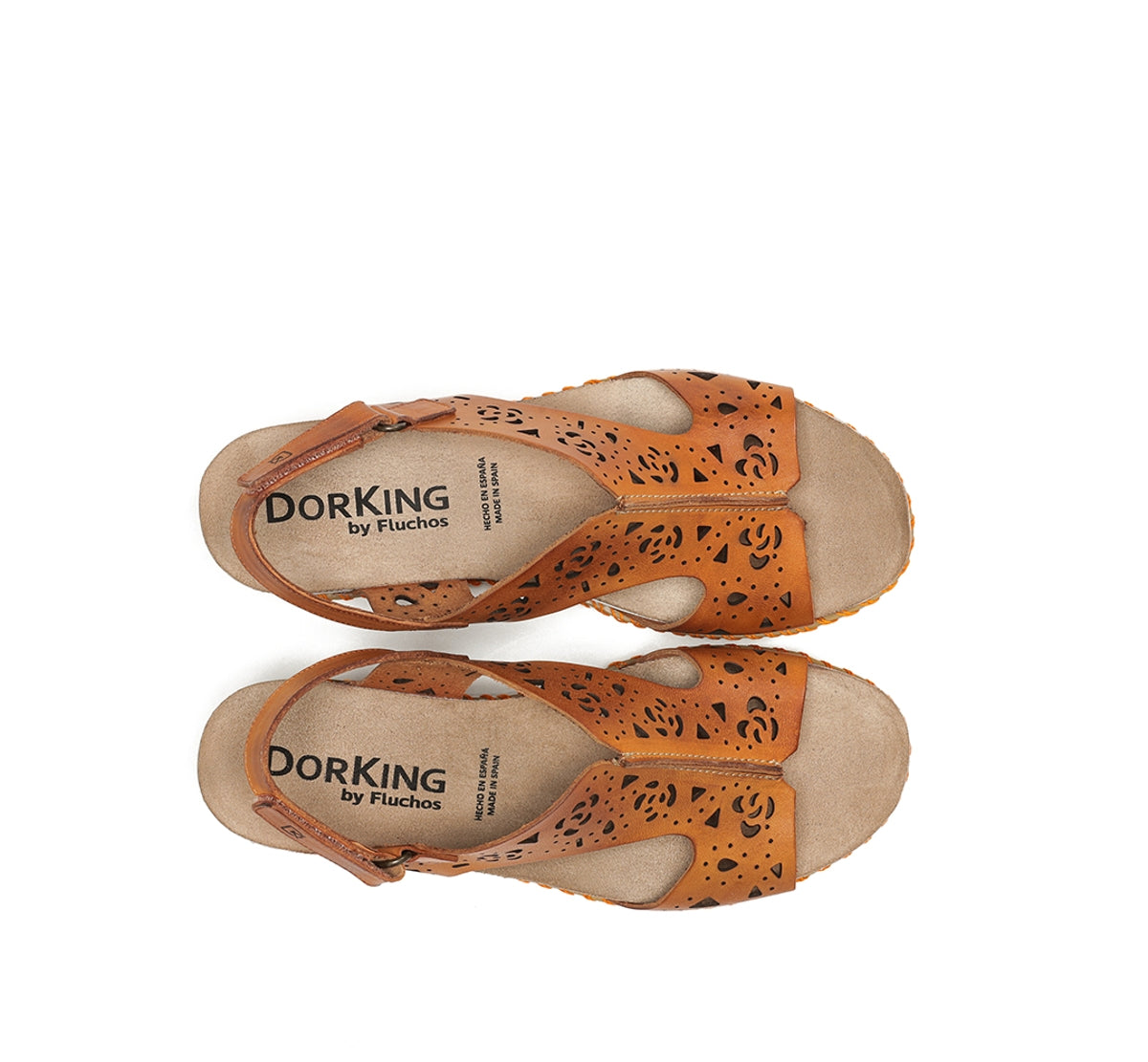 Dorking by Fluchos Gold D9319 sandale orange compensée