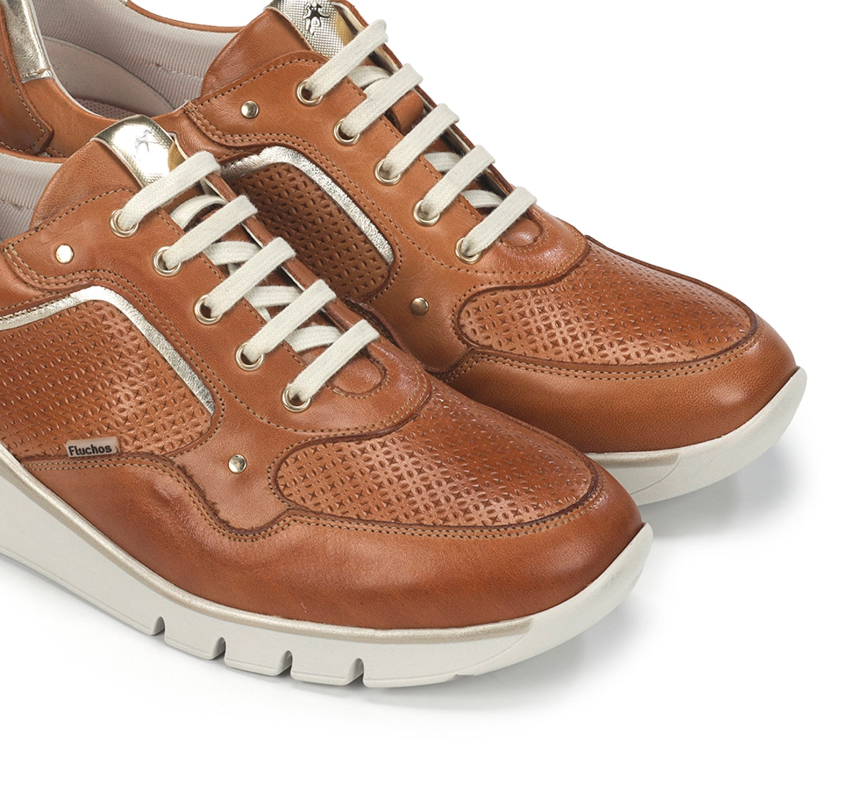 Fluchos Union F2175 baskets femme marron coupe large