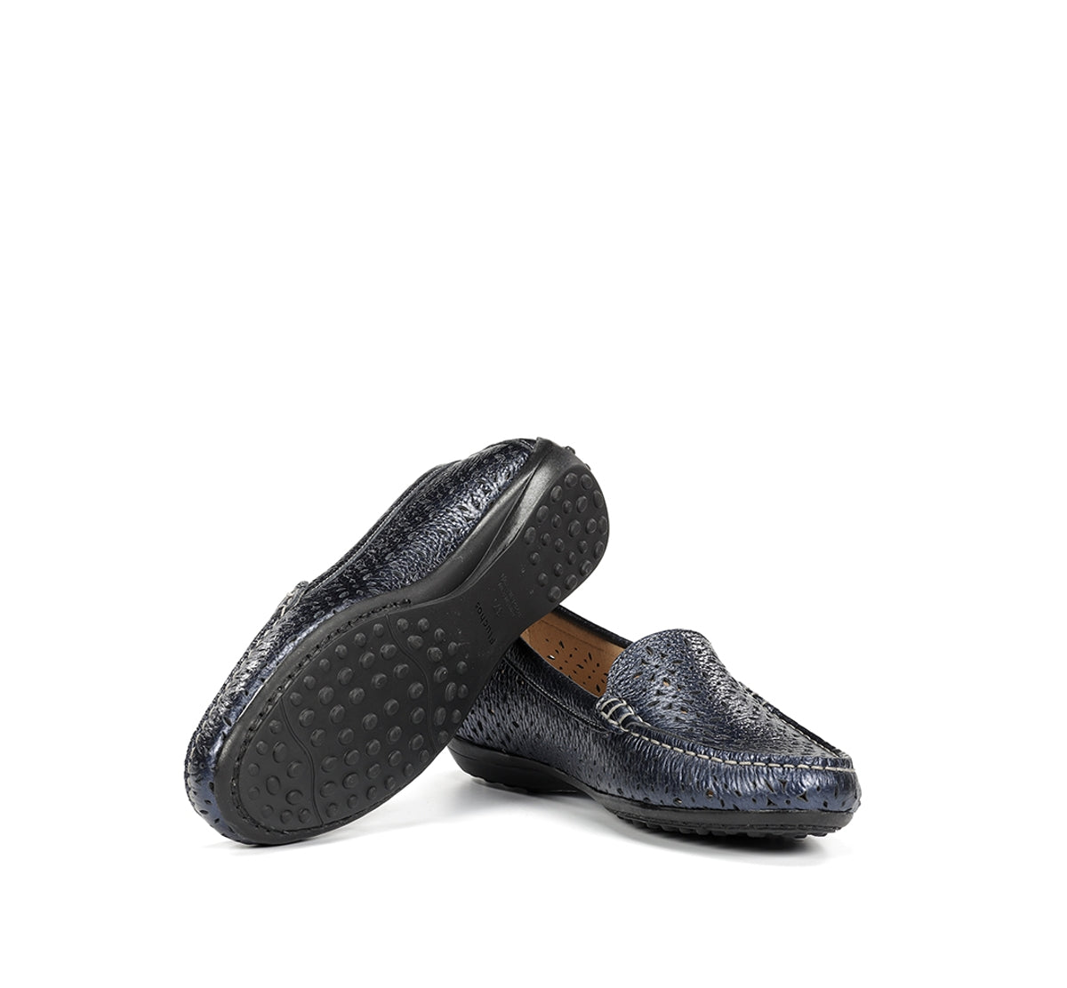 Fluchos Bruni F2157 mocassins femme bleu cuir