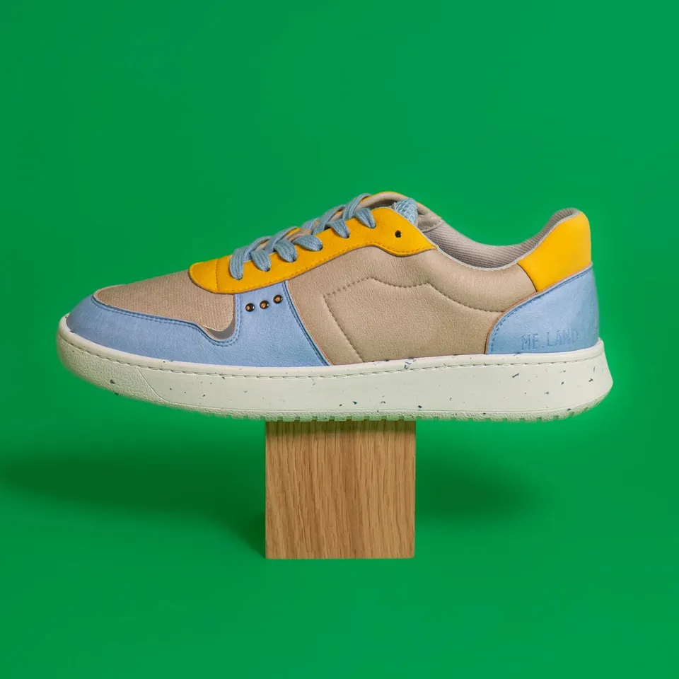 Me.Land Evan baskets vegan beige bleu jaune