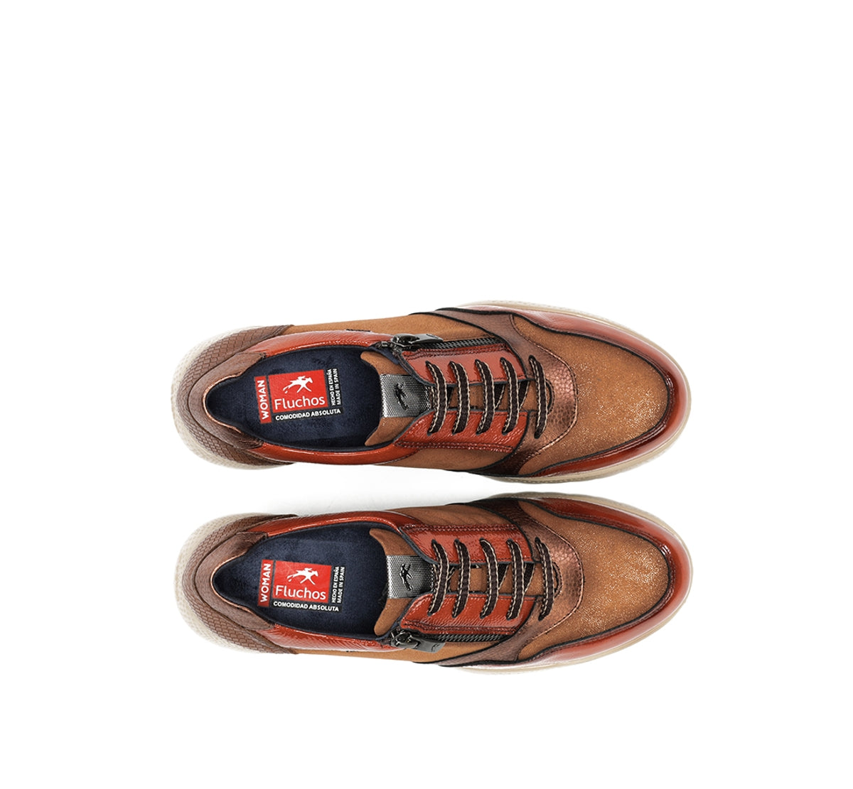 Fluchos Live F2248 baskets femme marron compensées