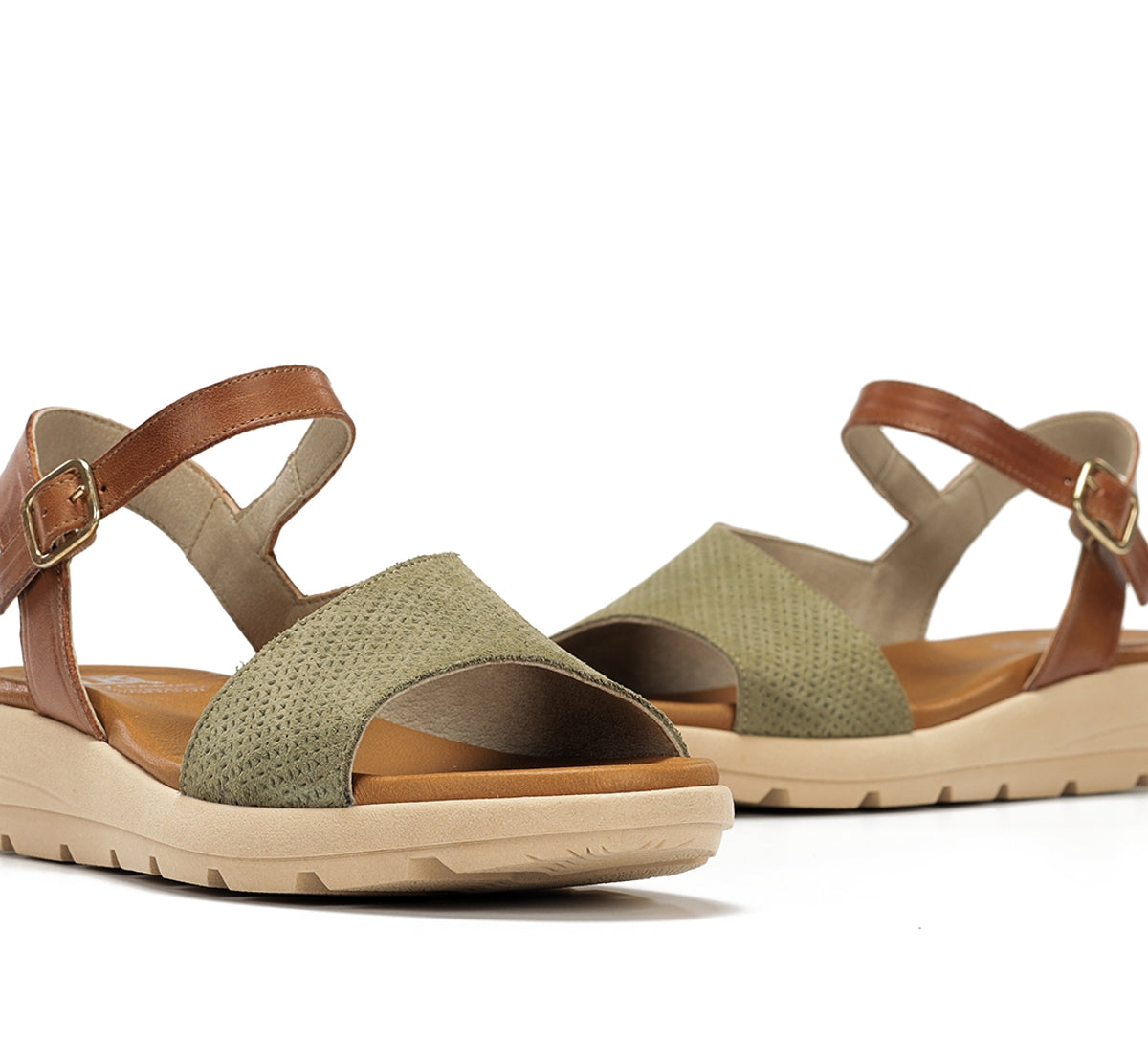 Dorking Gandia D9464 sandale verte femme boucle