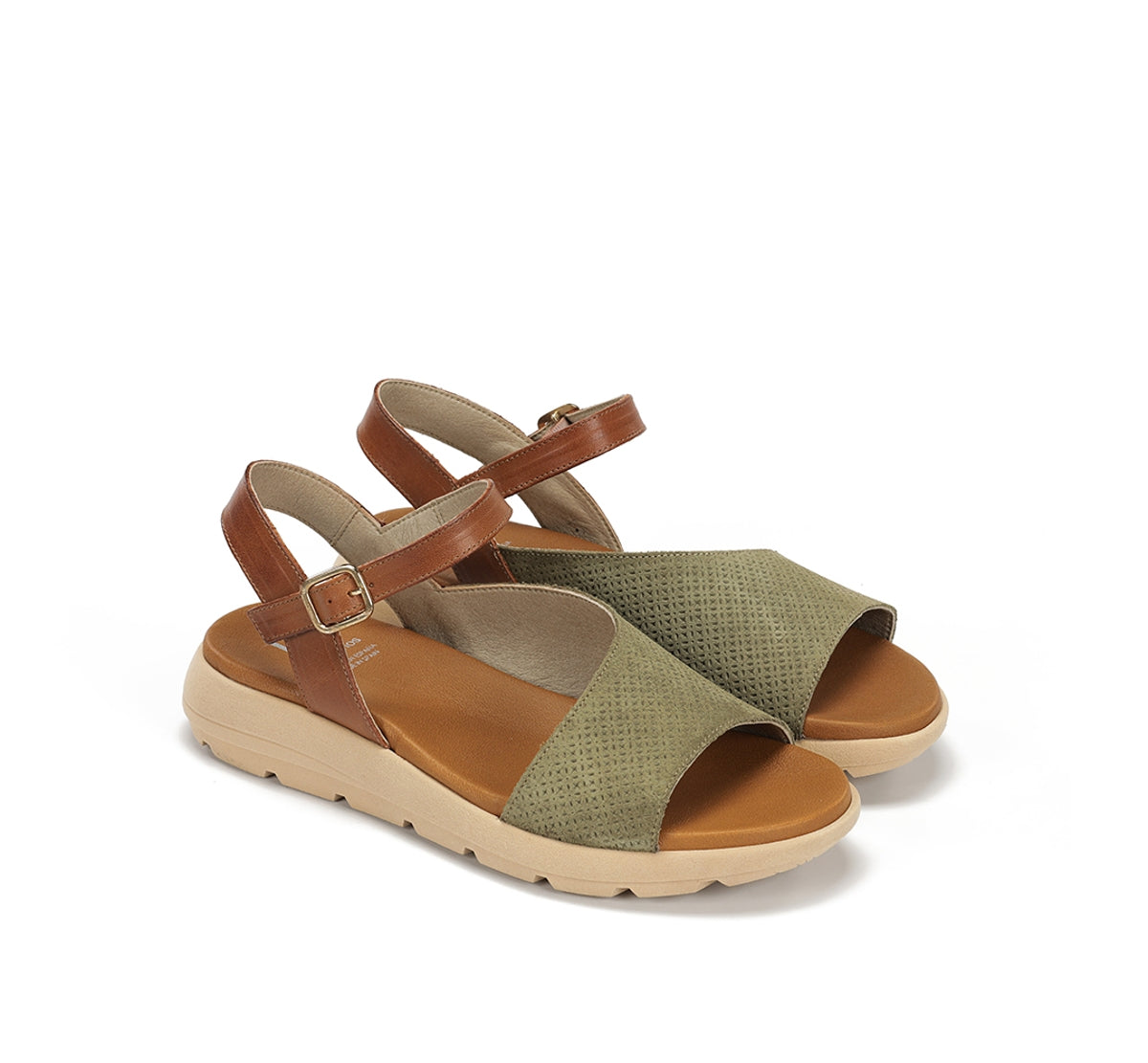 Dorking Gandia D9464 sandale verte femme boucle