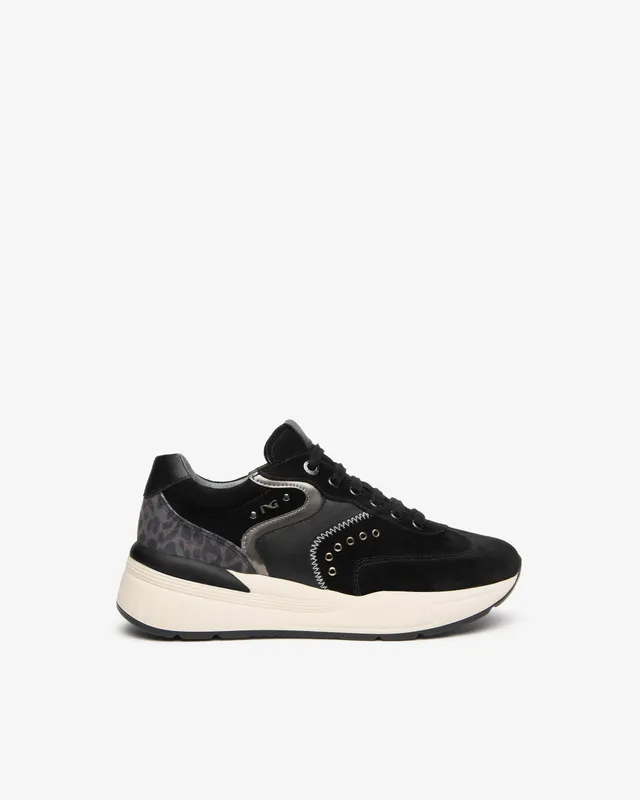 Nero Giardini Sneakers suède cuir femme cloutées