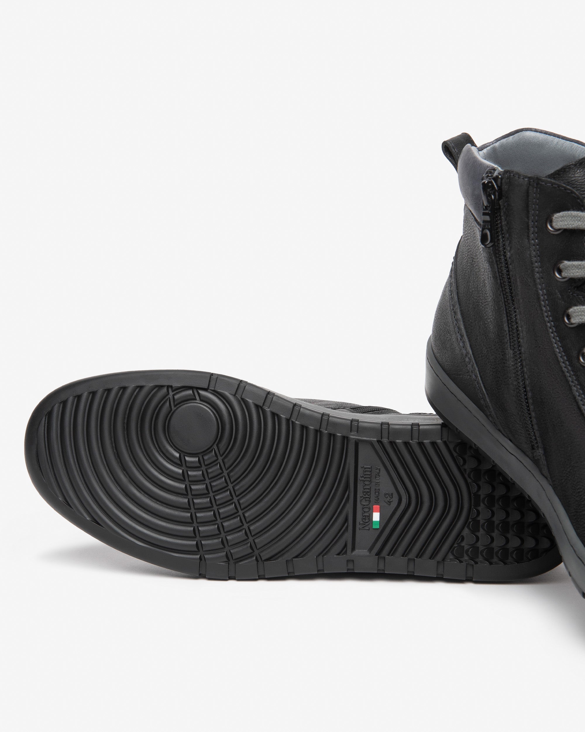 Nero Giardini Sneakers baskets homme montantes cuir zip