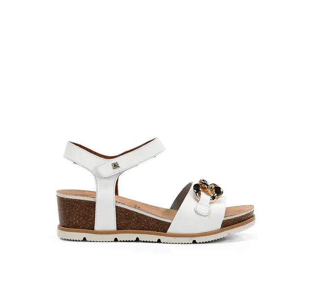 Dorking by Fluchos Gold D9511 sandales femme blanches compensées