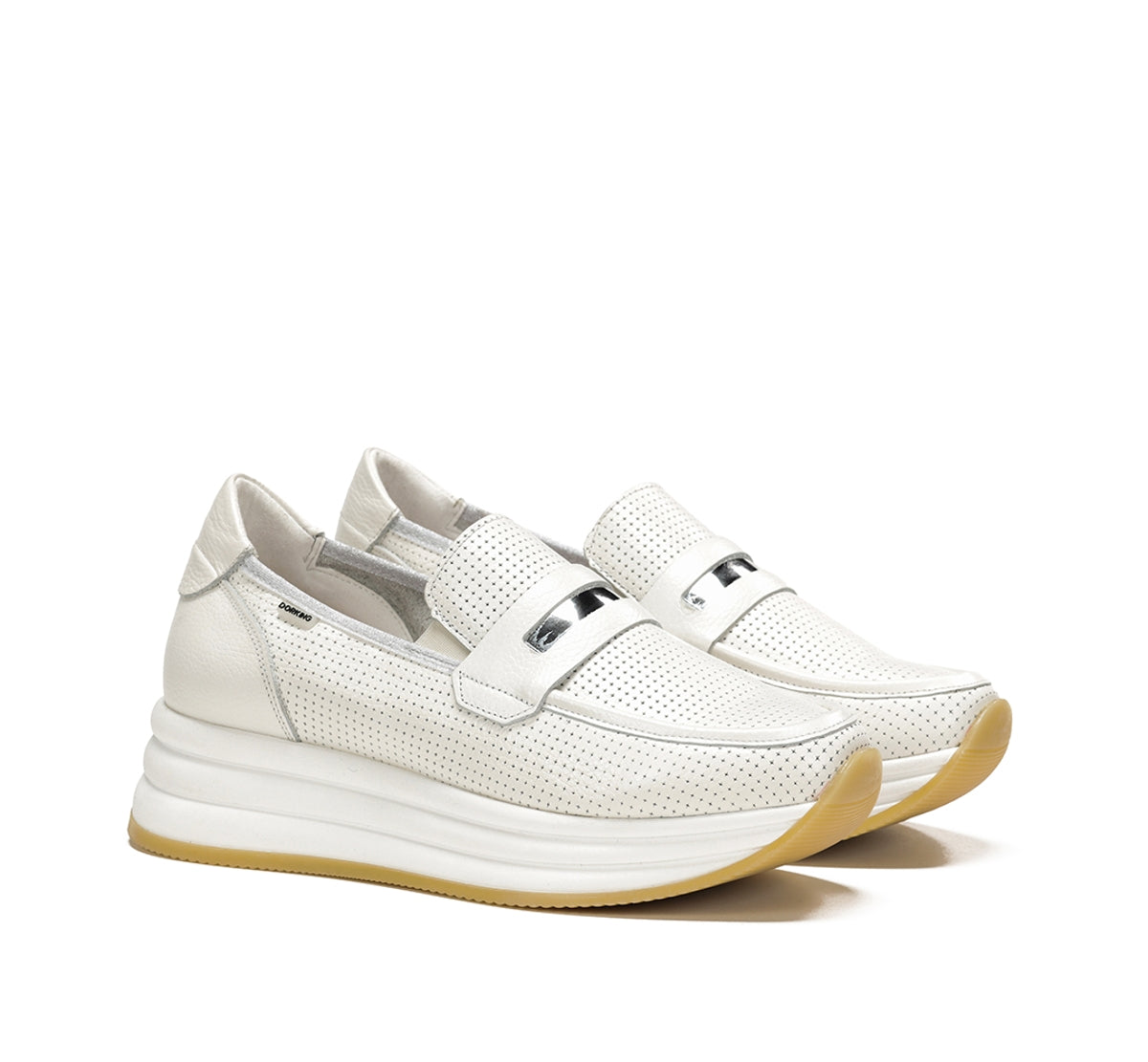 Dorking Draz D9243 mocassins blanc femme confort