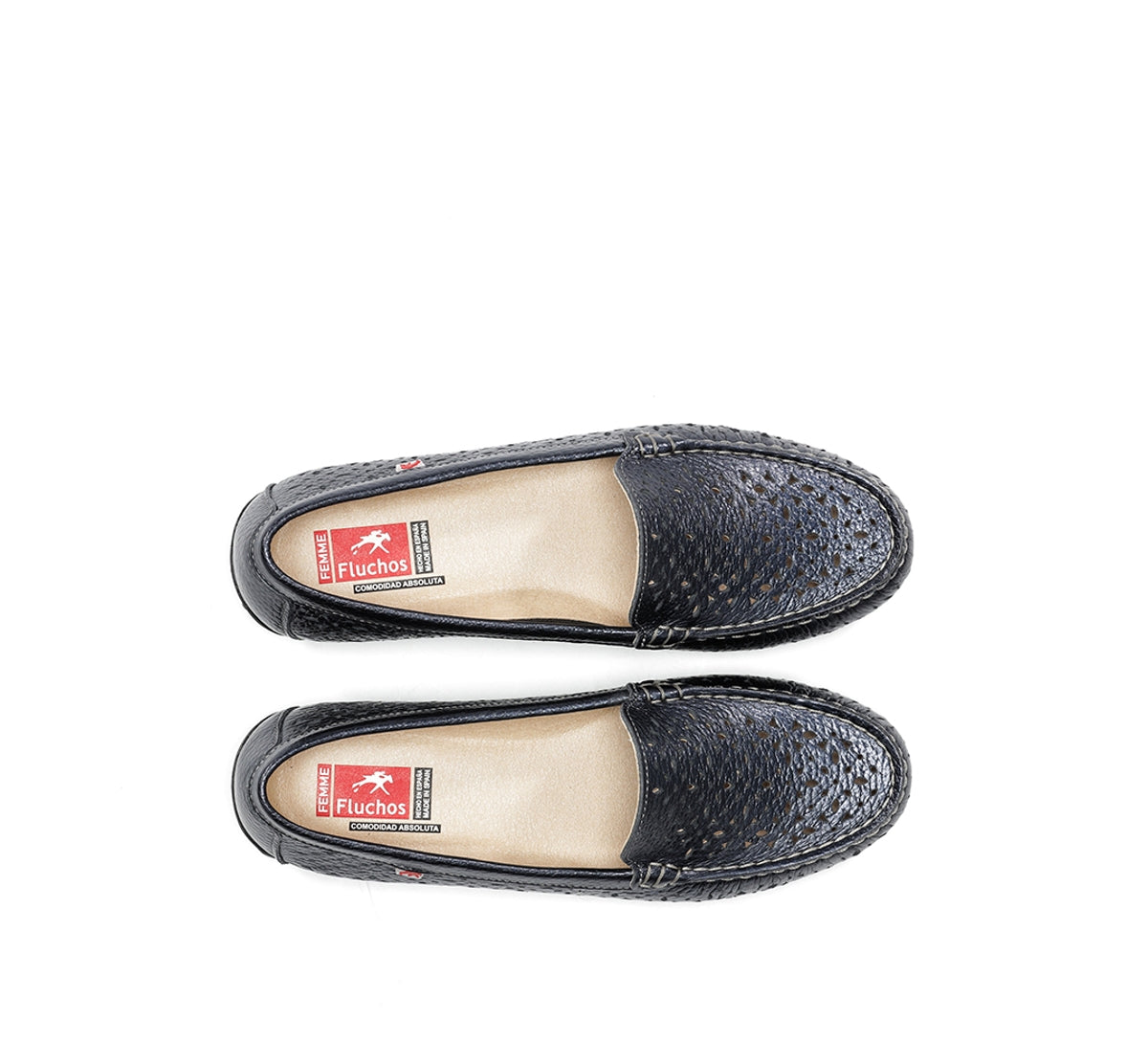 Fluchos Bruni F2157 mocassins femme bleu cuir