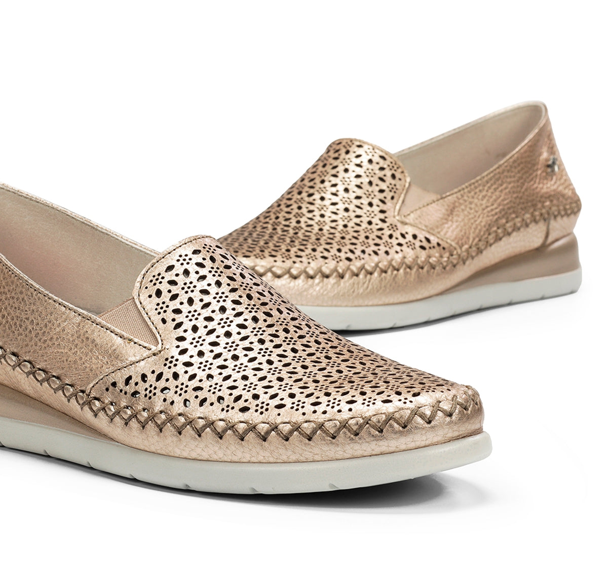 Fluchos Sella F2144 slip on doré compensé femme