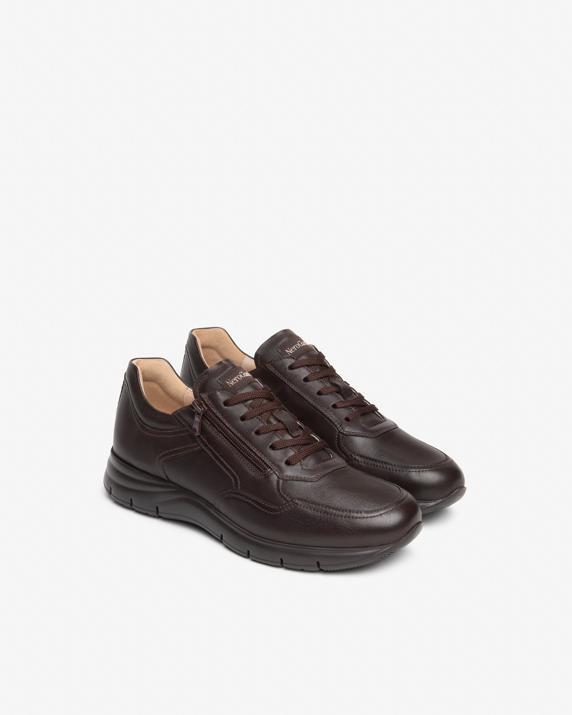 Nero Giardini Sneakers baskets cuir homme zip