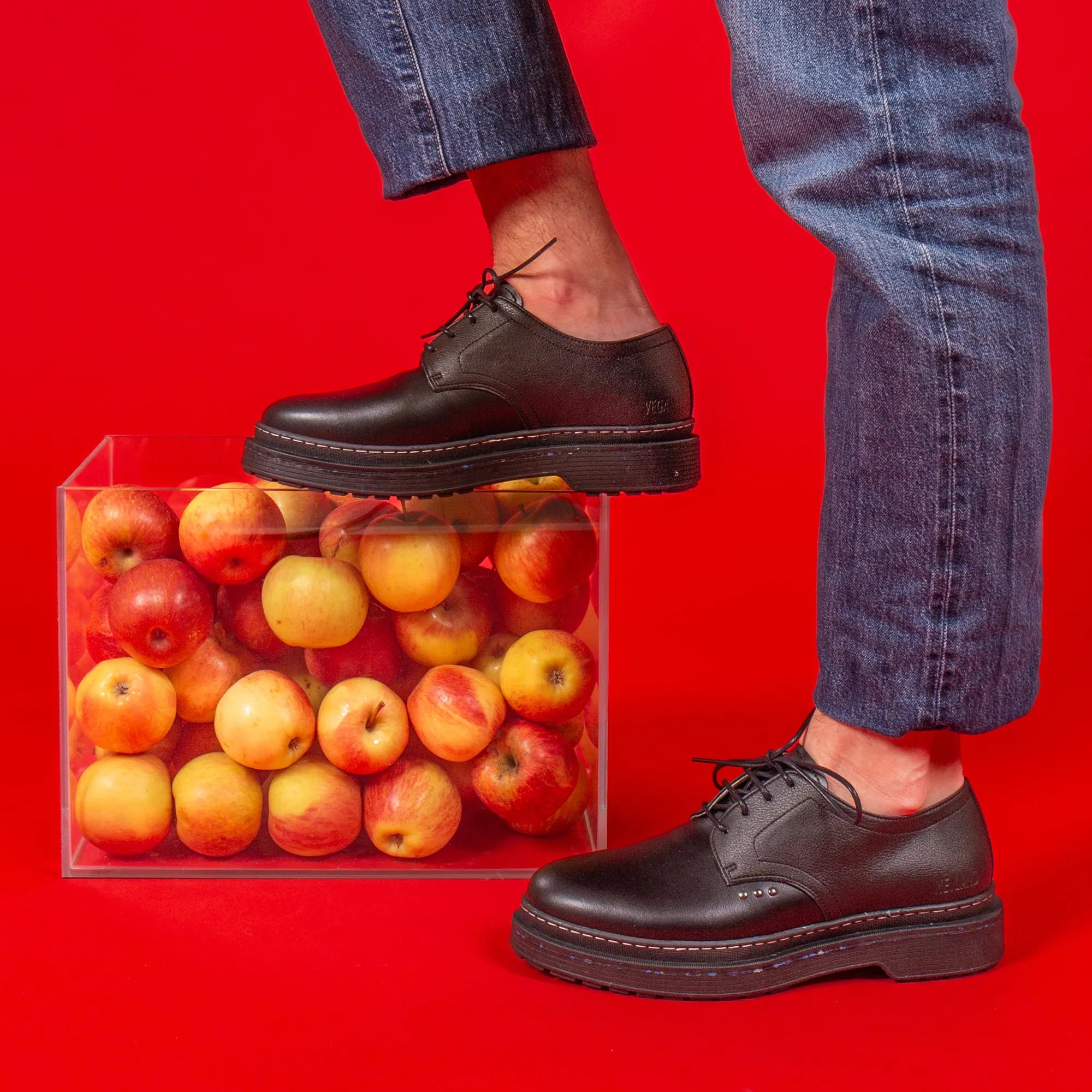 Me.Land Lander derby vegan cuir pomme noir