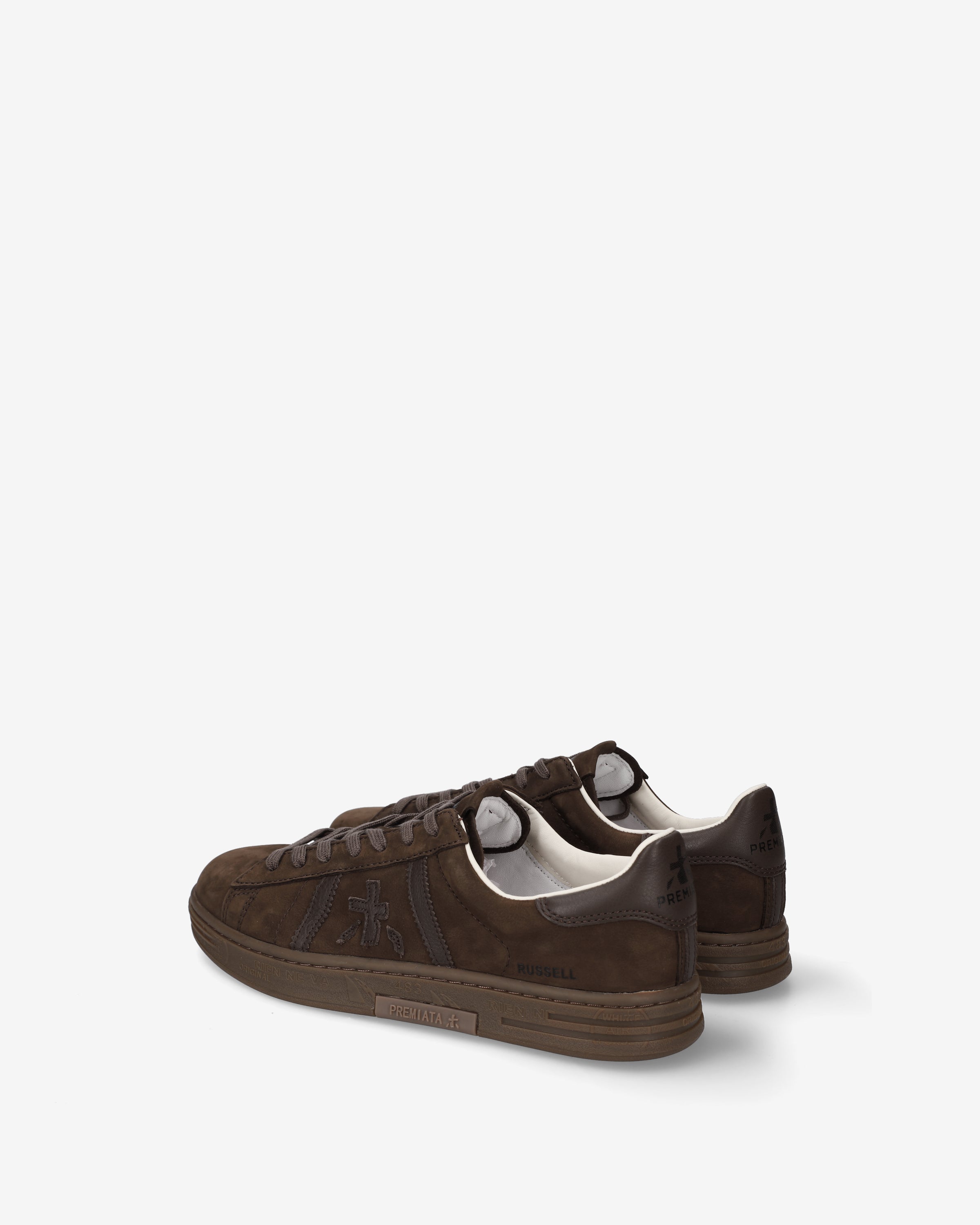 Premiata Russell 8558 sneakers cuir marron fonce homme