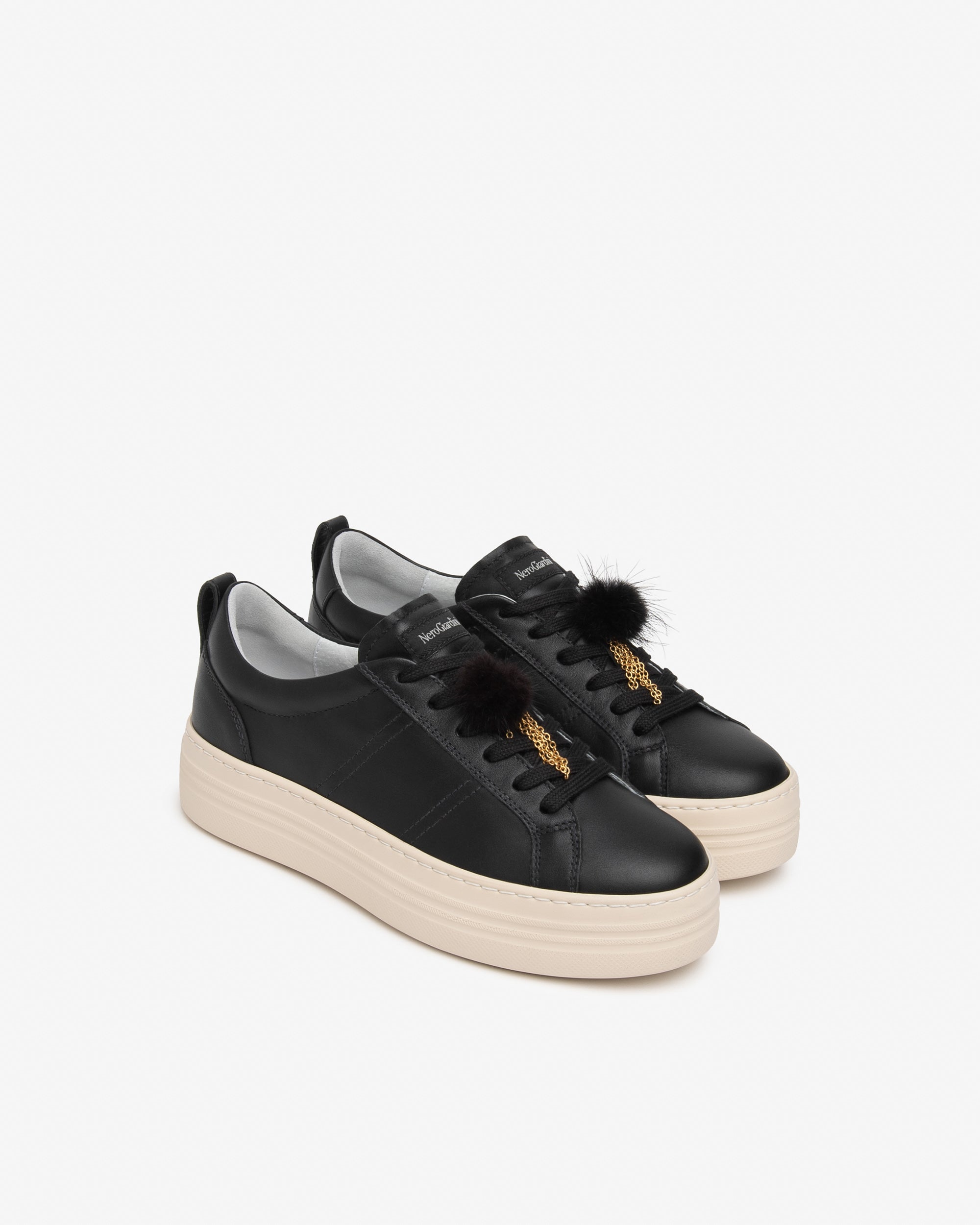 Nero Giardini Sneakers basket cuir femme plateforme 40 mm