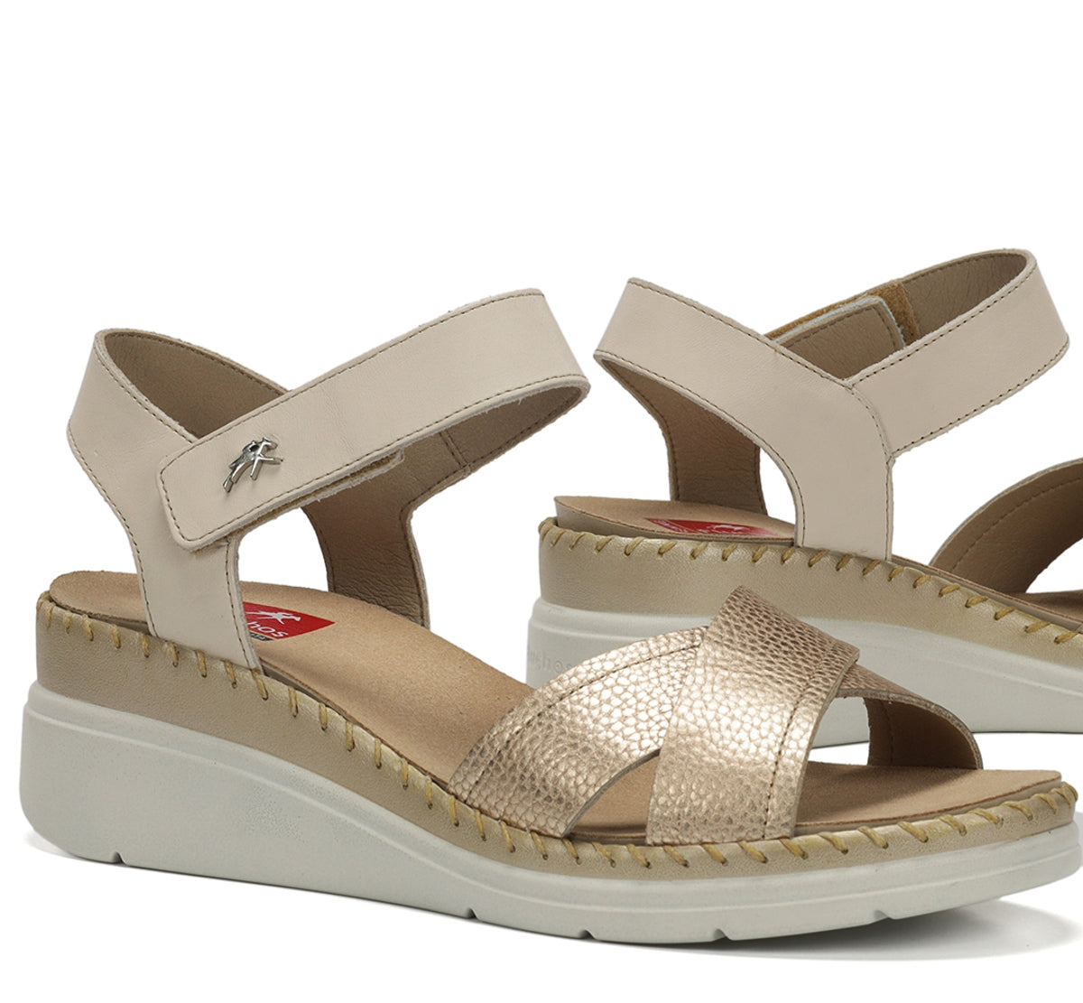 Fluchos Leza F2139 Sandales Femme Doré Confort